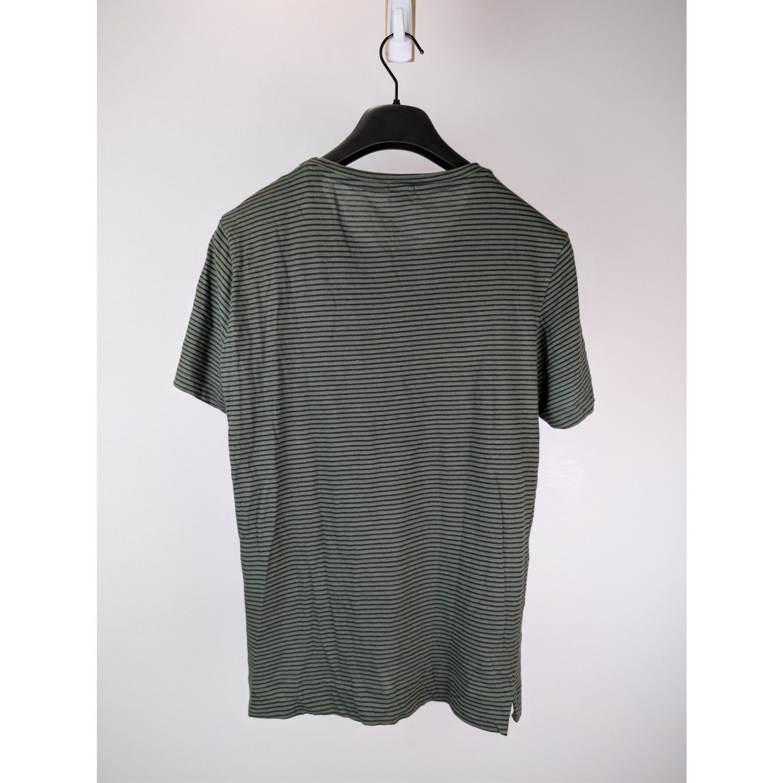 Massimo Alba o1rshd1 CC20 Striped Cotton T-Shirt with Chest Pocket Olive Size US S / EU 44-46 / 1 - 9 Thumbnail