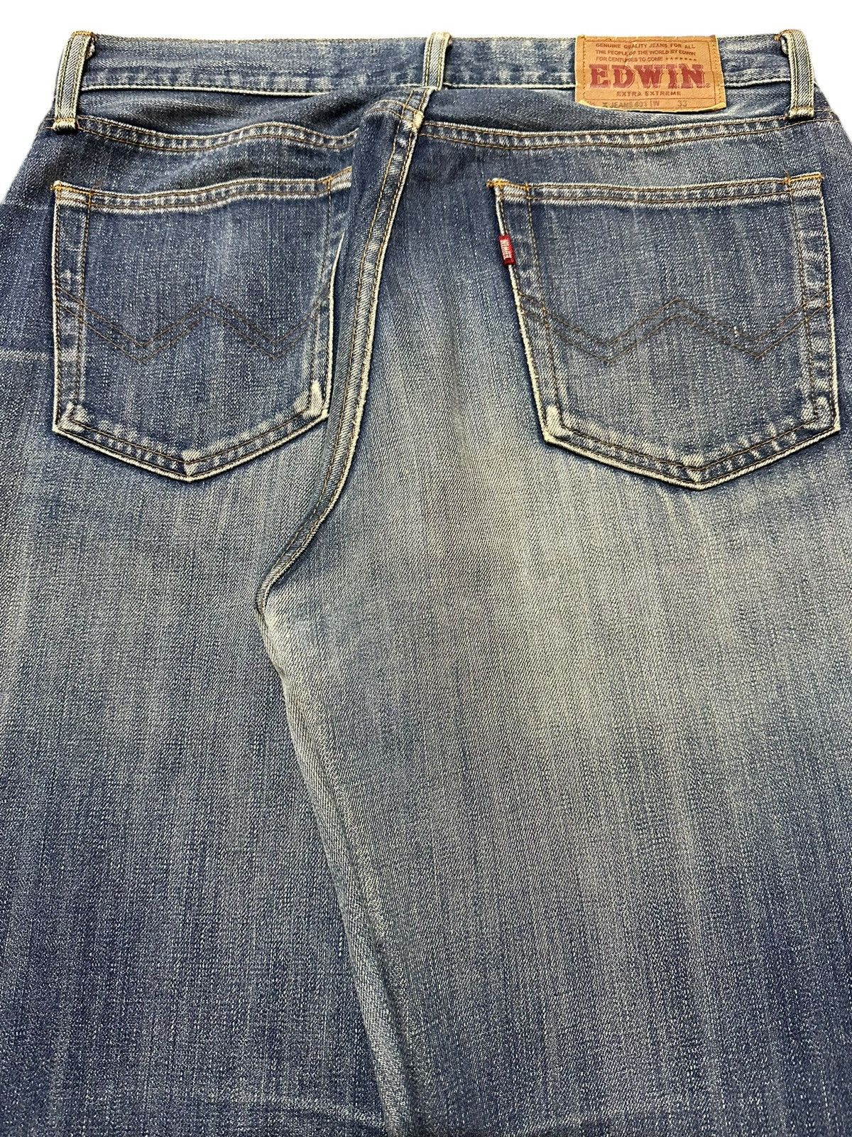 Edwin Vintage Edwin 601 Blue Faded Wash Style Wide Leg Jeans Size US 32 / EU 48 - 6 Thumbnail