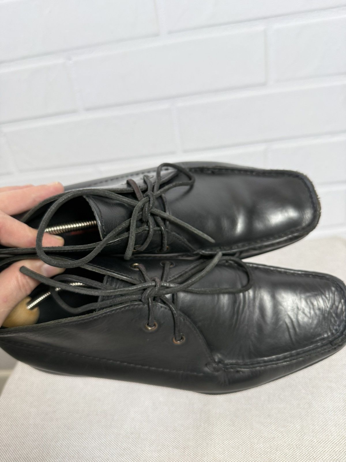 Prada PRADA Men's Boots Black Leather Size 7 Size US 7 / EU 40 - 8 Thumbnail