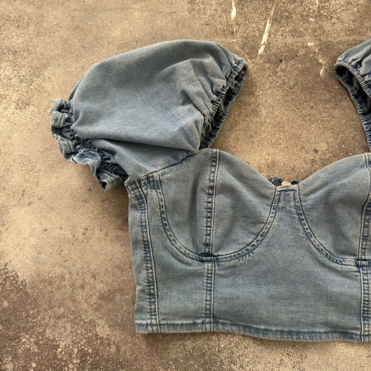Japanese Brand × Vintage Super Sexy Vintage Denim Top (Gaultier Style) Size S / US 4 / IT 40 - 2 Thumbnail