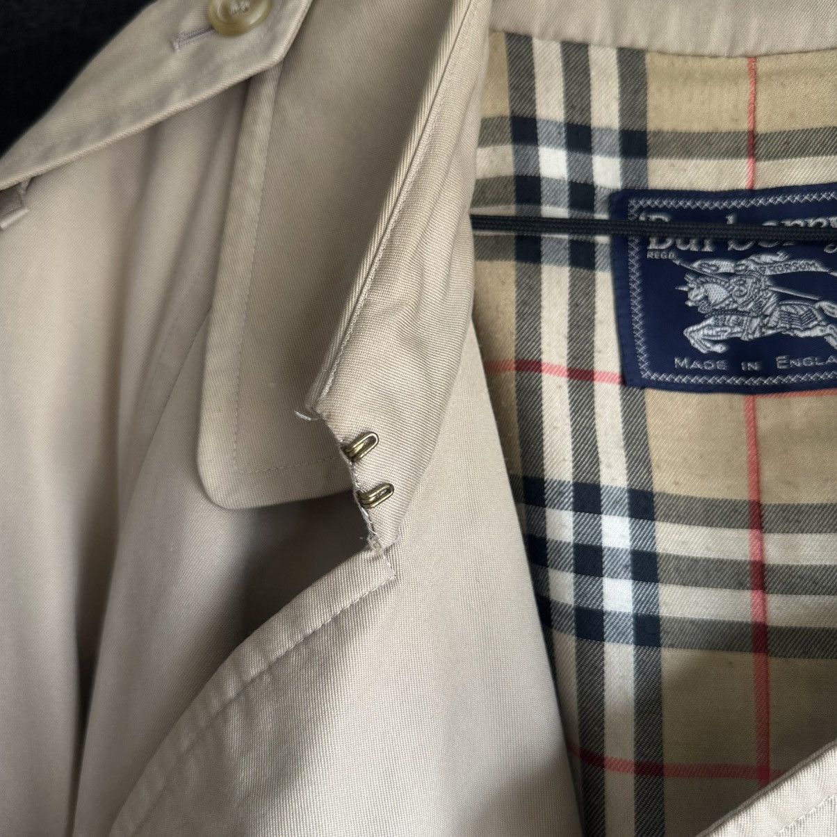 Burberry 90s Burberrys Coat Trench Beige Size L / US 10 / IT 46 - 6 Thumbnail