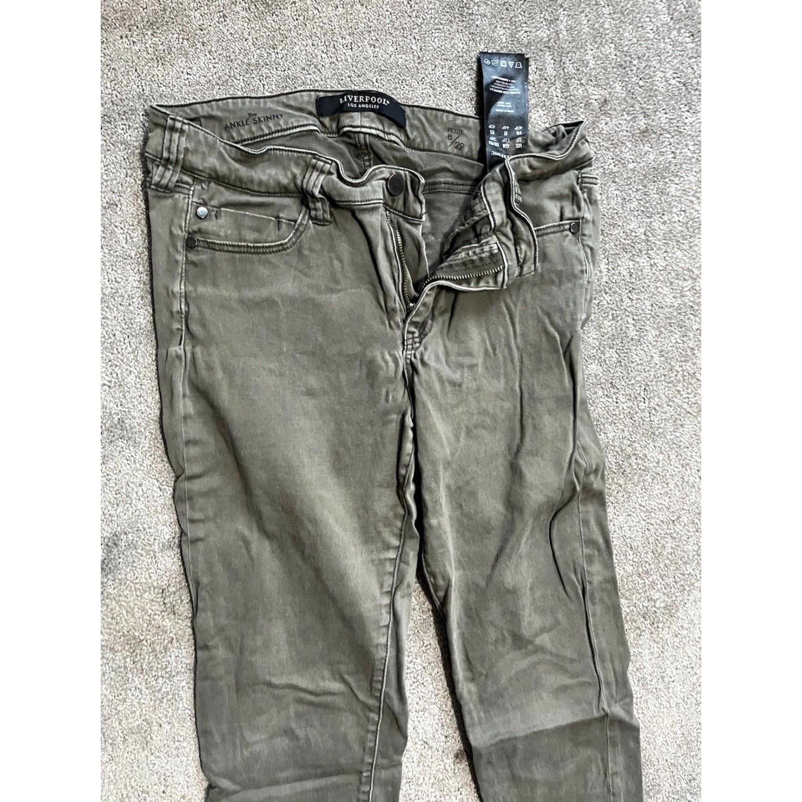 Denime VINTAGE Liverpool Jeans Womens Petite 8 Skinny Low Rise Denim Pants Gray | 26.5 Inch Inseam Size 30" / US 8 / IT 44 - 2 Thumbnail