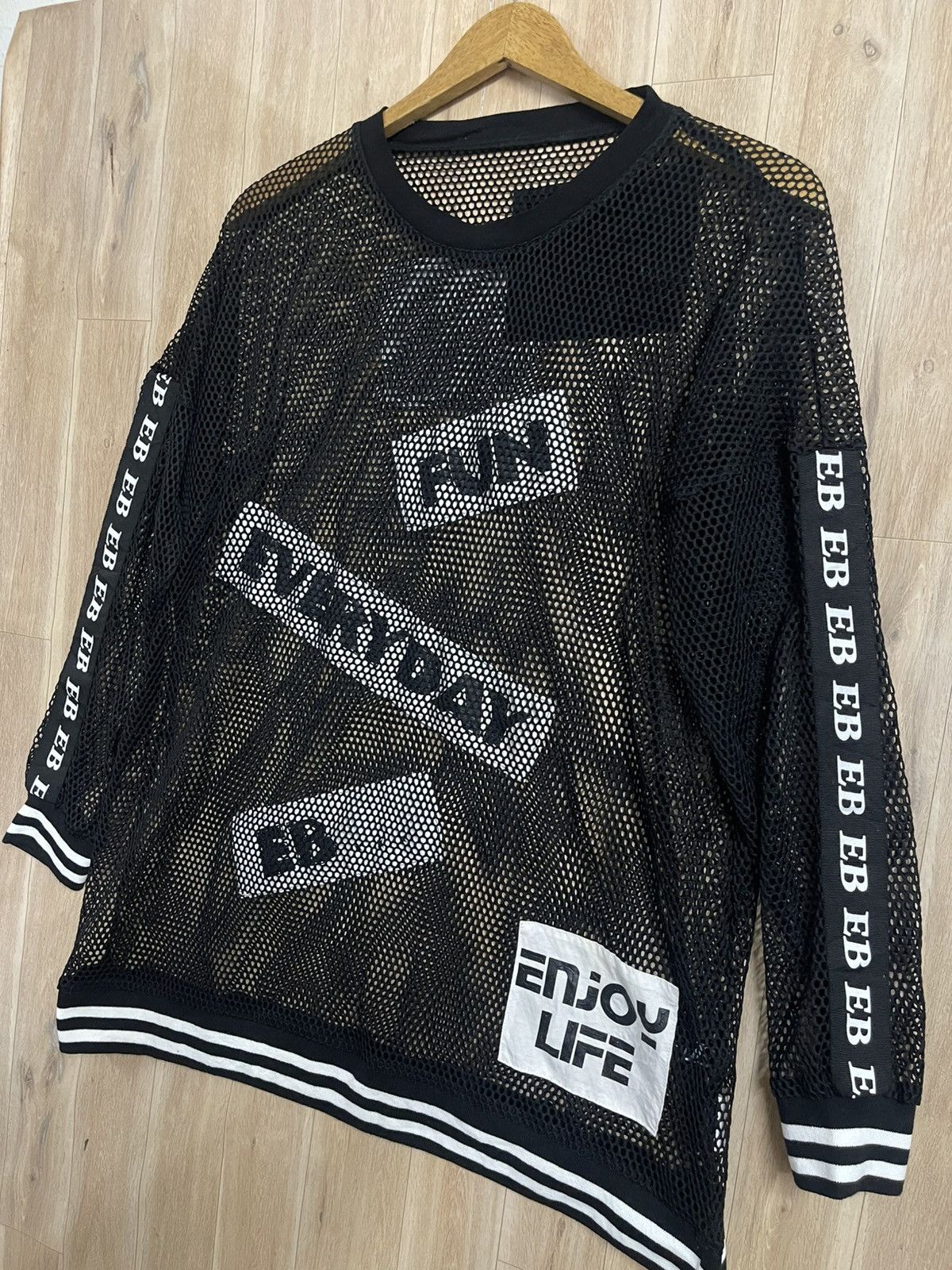 Japanese Brand Vintage Net Shirt Clubbing by EB Japan Enjoy Life XL Size US XL / EU 56 / 4 - 2 Thumbnail