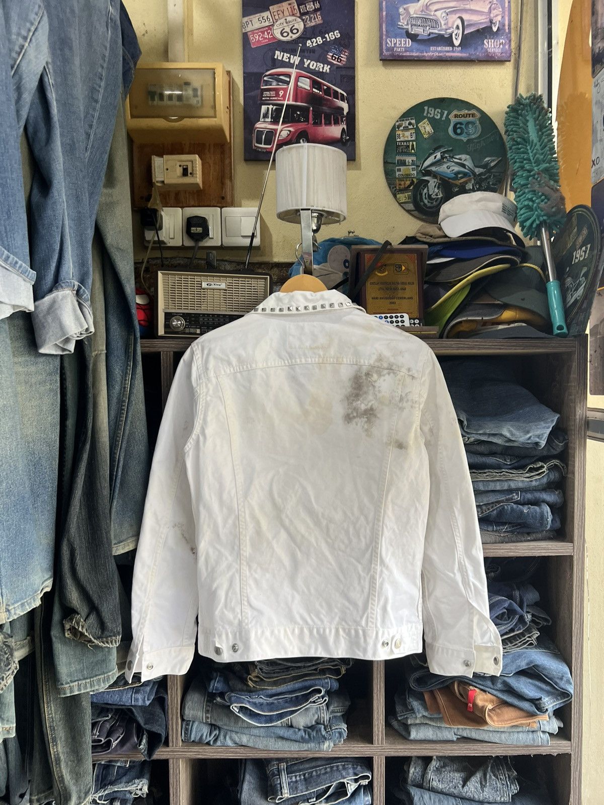 Levi's 🔥Punk Collar Levis Denim Jacket Size US S / EU 44-46 / 1 - 4 Thumbnail