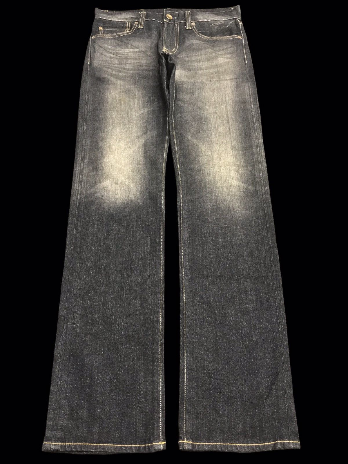 Japanese Brand 💥90s Style💥uniqlo Black Stone Wash Stylish Fades Denim F60 Size US 31 - 1 Thumbnail