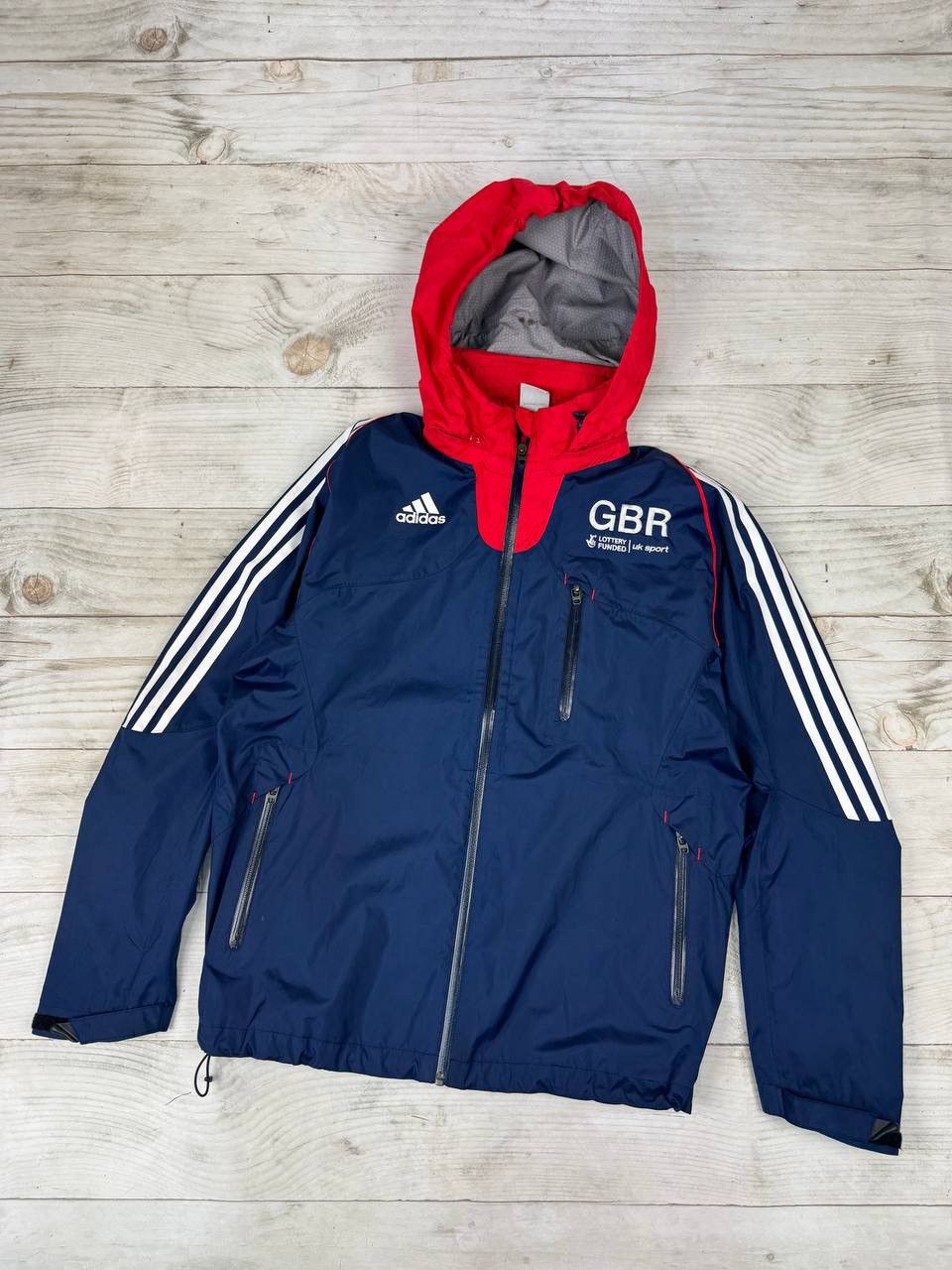 Adidas Adidas GBR Track Jacket Nylon Striped Size US M / EU 48-50 / 2 - 1 Thumbnail