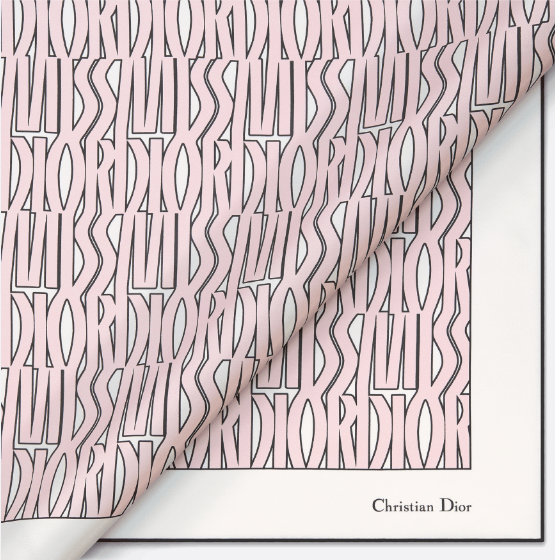 Dior o1w1db10625 Size : OS / Square Scarf in White/Pale Pink Size ONE SIZE - 4 Thumbnail