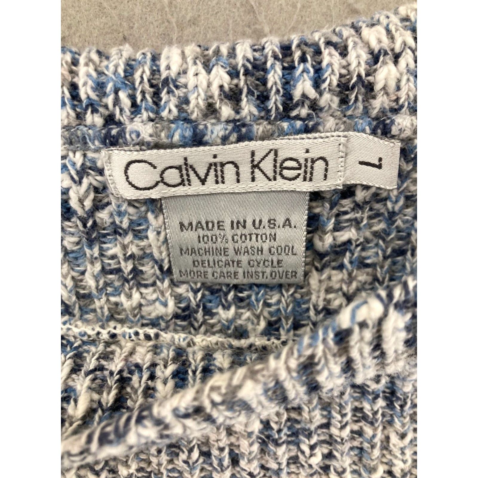 Calvin Klein VINTAGE Calvin Klein Sweater Large Blue Cable-Knit Boat Neck Long Sleeve Casual 90s Womens USA MADE Size L / US 10 / IT 46 - 5 Thumbnail
