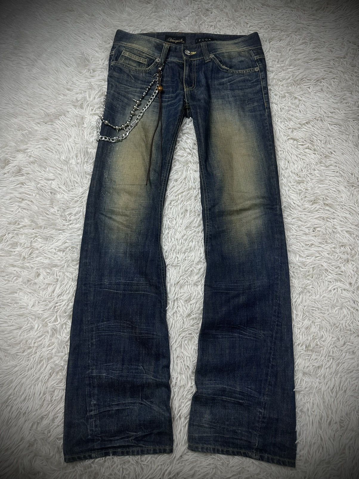 If Six Was Nine rare 00s vanquish x fuga washed spiral flare denim jeans Size US 33 - 1 Thumbnail