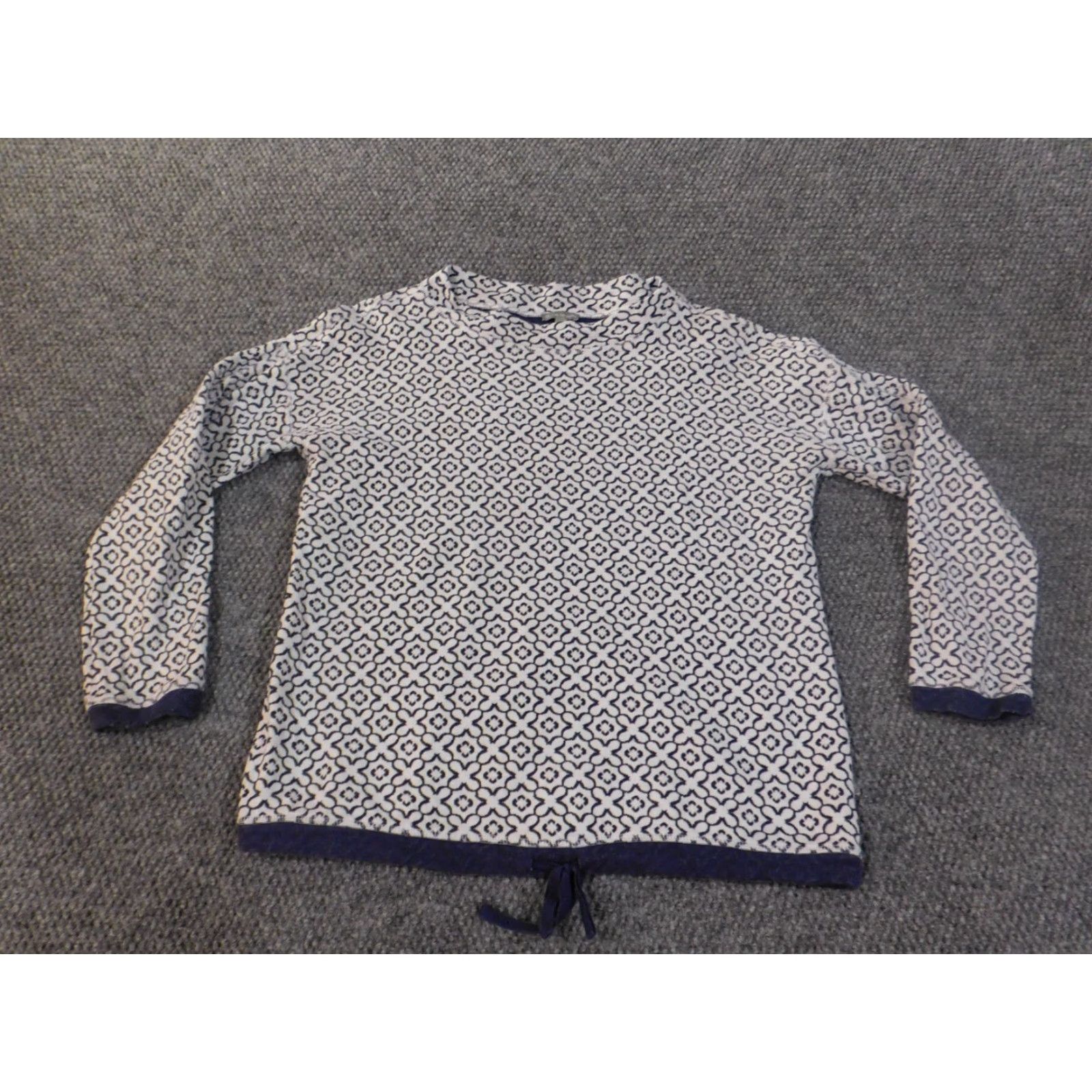 Talbots Talbots Sweater Pullover Geometric Medium Petite Blue Womens Knit Cotton Crew Neck Long Sleeve Casual Modern Size M / US 6-8 / IT 42-44 - 2 Thumbnail
