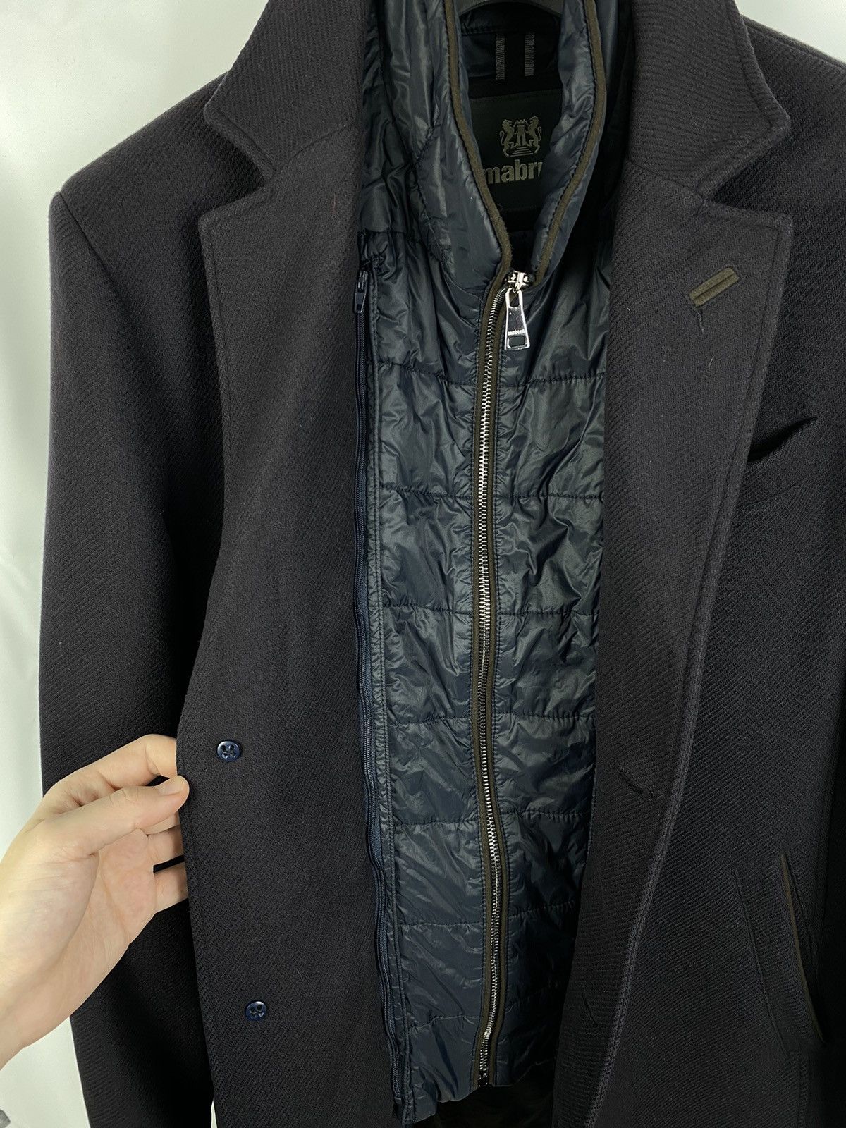 Other Mabrun Italy Wool-Viscose Navy Blue Coat Men size 52 Size US L / EU 52-54 / 3 - 8 Thumbnail
