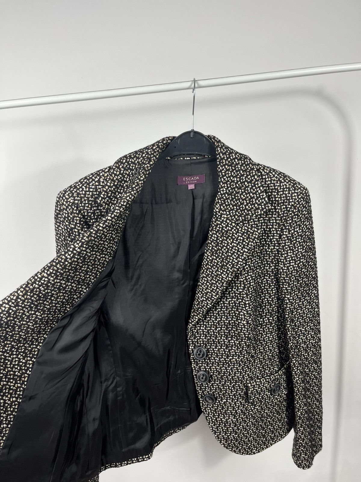 Escada Escada Edition Women’s Tweed Wool Blazer Black White Size 40 Size M / US 6-8 / IT 42-44 - 9 Thumbnail