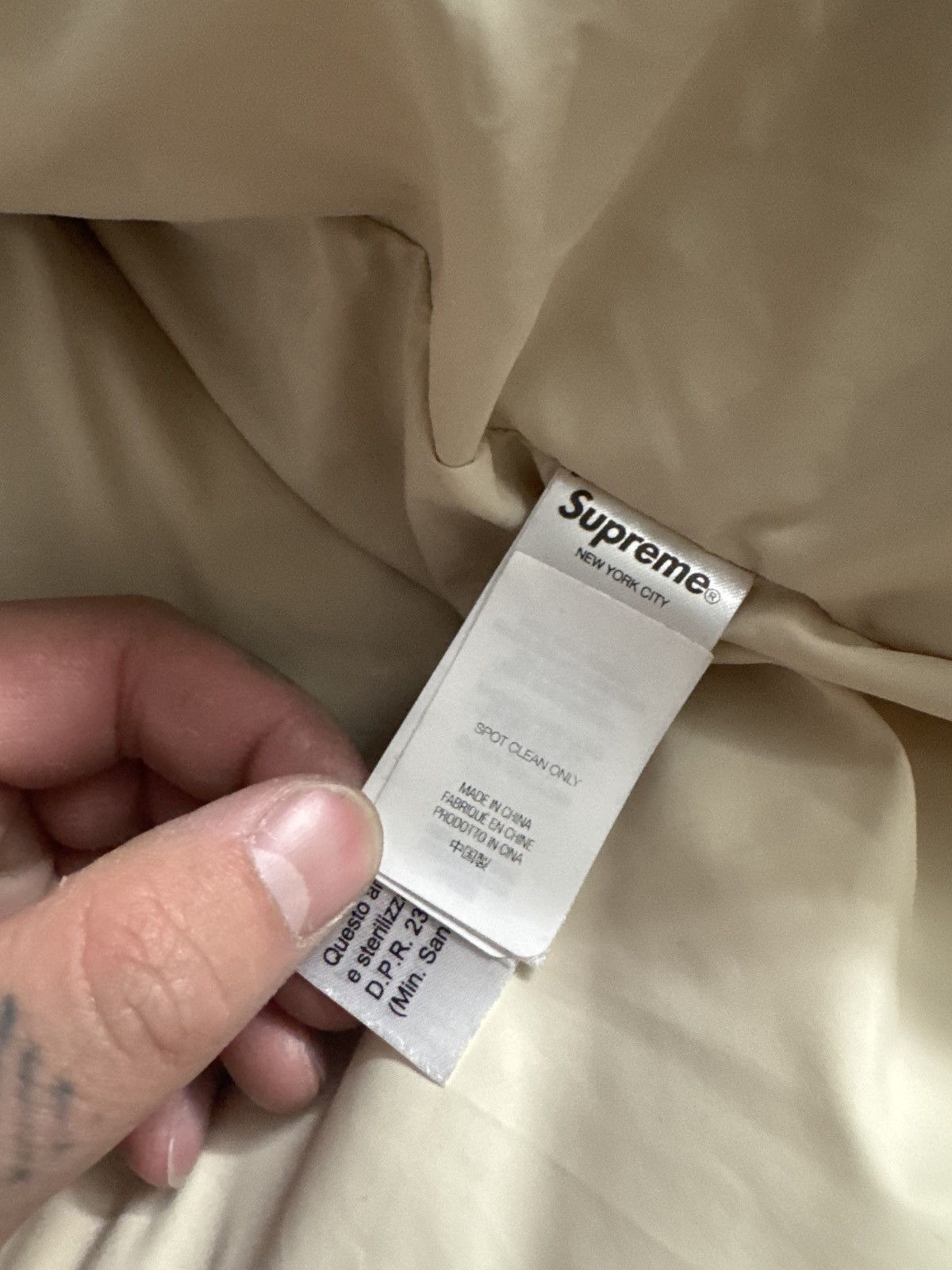 supreme reflective puff jacket