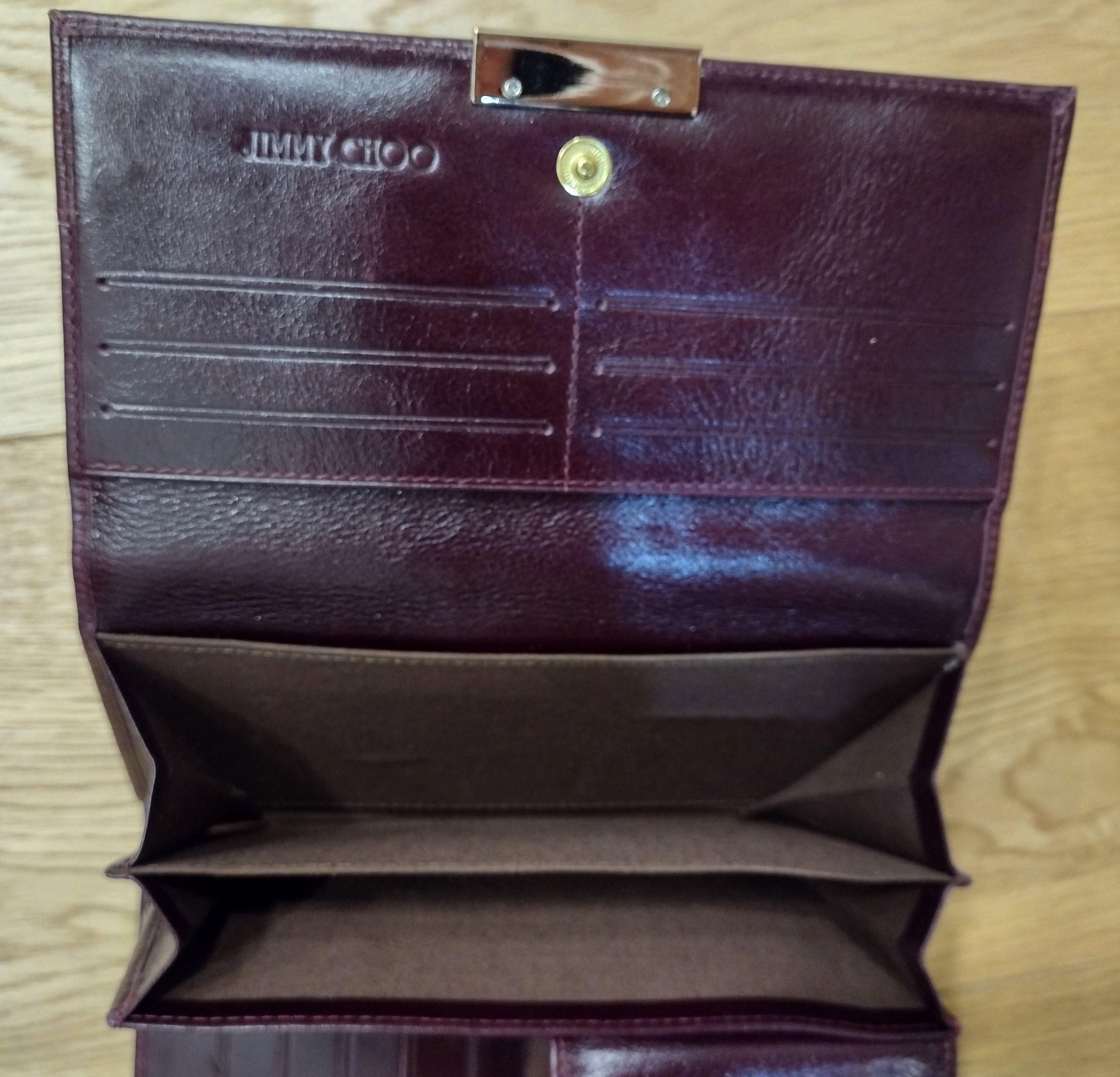 Jimmy Choo Genuine Jimmy Choo Burgundy Vintage Leather Long Wallet Size ONE SIZE - 8 Thumbnail