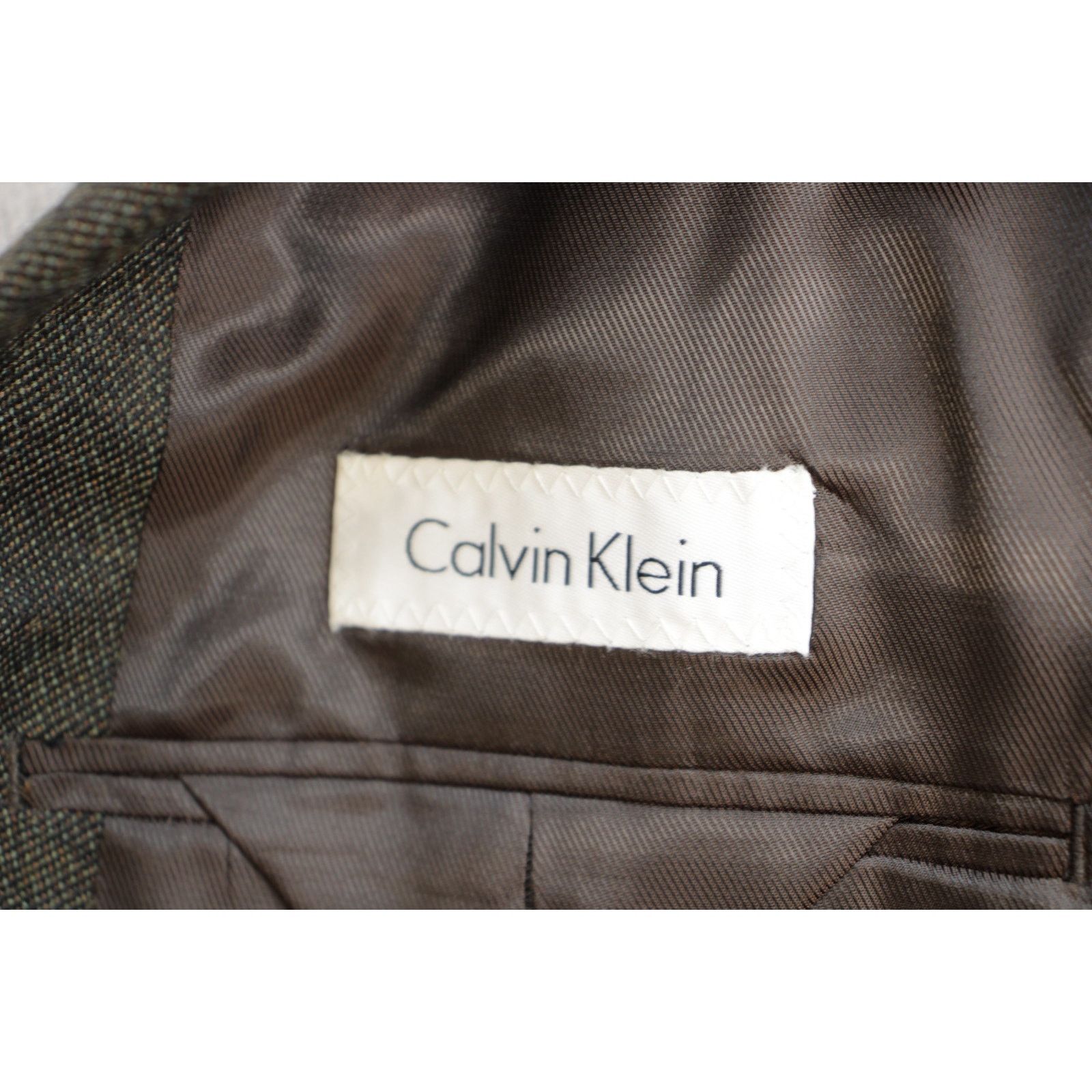 Calvin Klein Calvin Klien Blazer Mens 40R Eyesbird 100% Wool 2 Buttons Size 40R - 7 Thumbnail