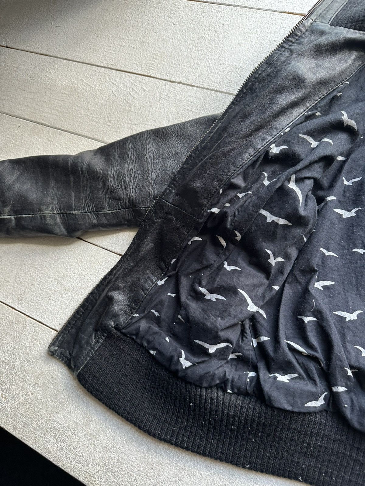Other 🚨Y2K RICK OWENS TYPE DIRTY SLIM FIT ZIP LEATHER JACKET Size L / US 10 / IT 46 - 9 Thumbnail