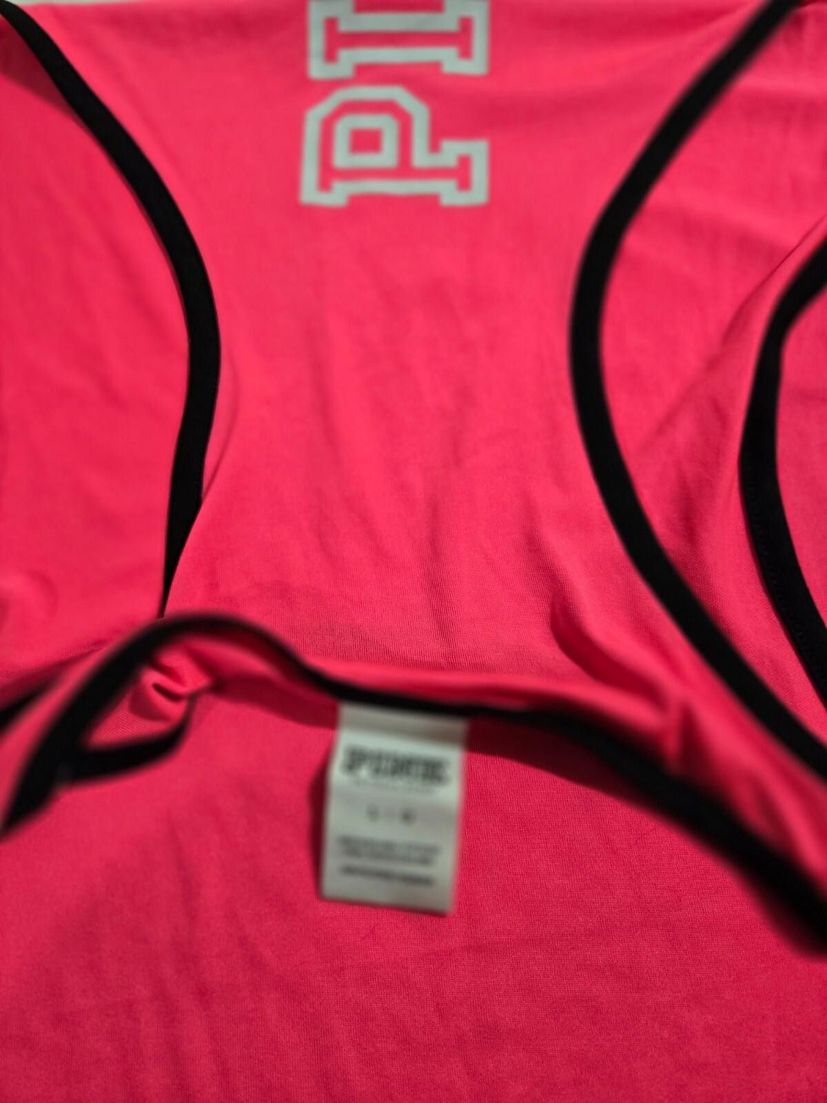 Designer Victoria's Secret Pink Racerback Tank Top Dog Polyester NWOT Size L / US 10 / IT 46 - 3 Thumbnail