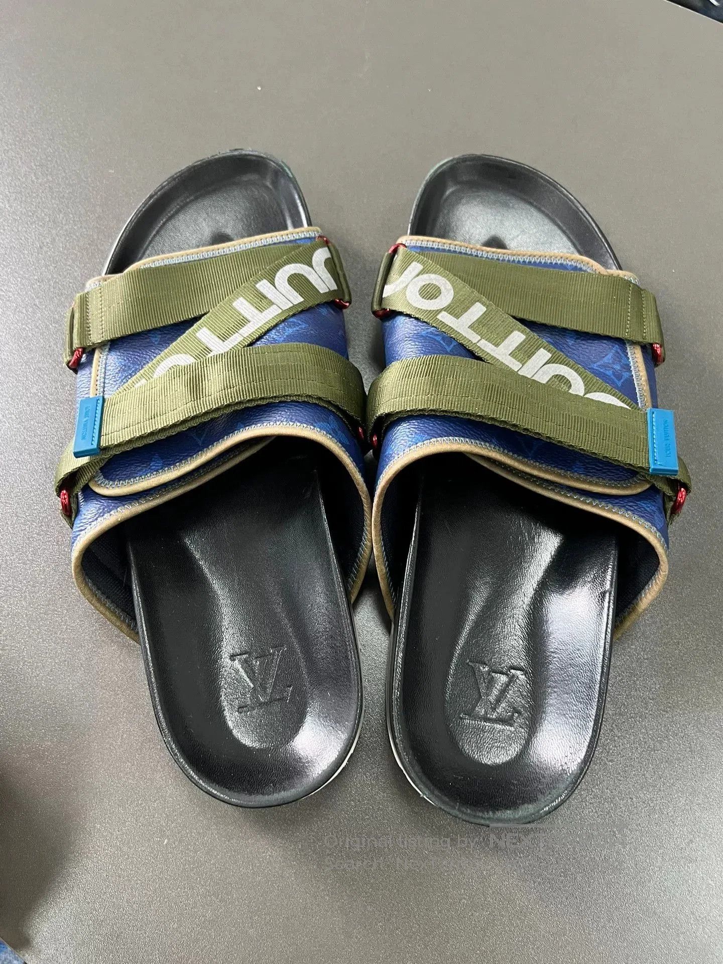 Louis Vuitton LV Nylon Strap Sandals in Dark Green. Size US 10 / EU 43 - 2 Thumbnail