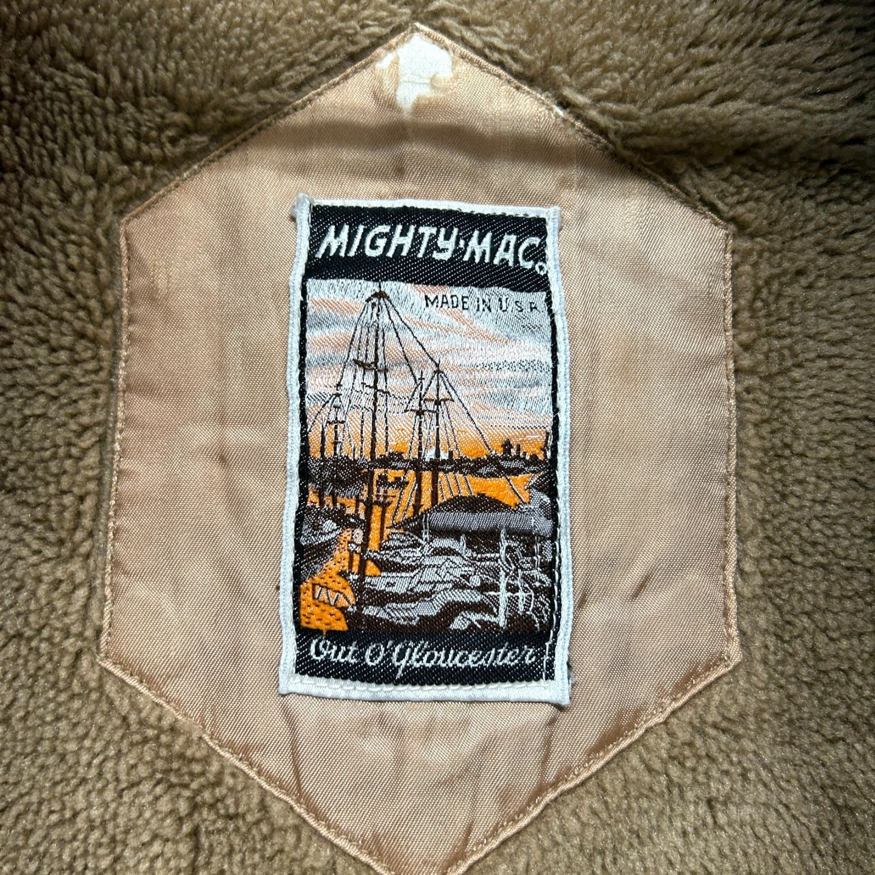 Vintage VINTAGE Mighty Mac Jacket Men XL Brown Corduroy Hooded Shearling Lined USA 70s Jacket/Coat Mid-Length, 90s, Western Mens Size US XL / EU 56 / 4 - 7 Thumbnail