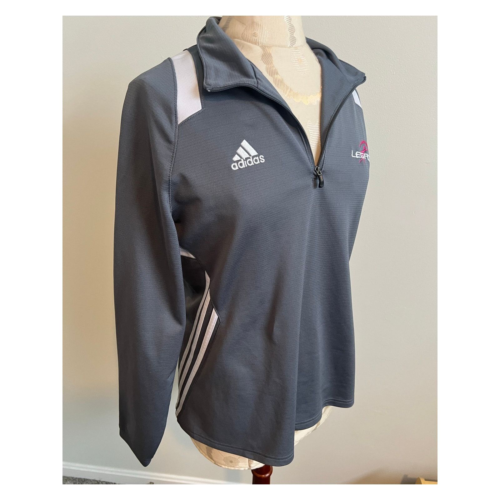 Adidas Adidas Athletic 1/4 Zip Pullover Jacket w/ Legacy Logo Large Size L / US 10 / IT 46 - 3 Thumbnail