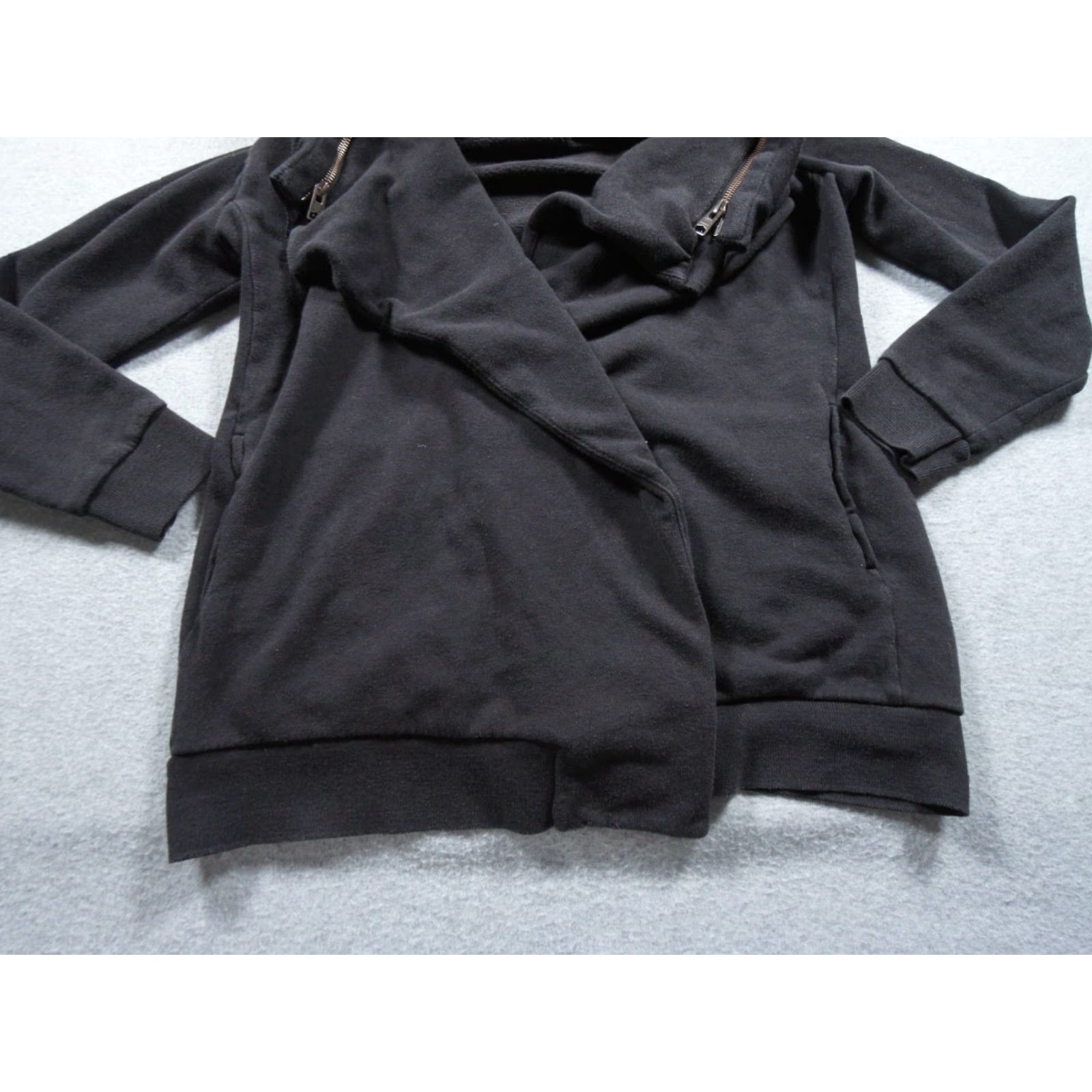 Allsaints AllSaints Sweatshirt Cardigan Womens Small Black Dhalia Open Front Ladies Sweatshirt Size S / US 4 / IT 40 - 3 Thumbnail