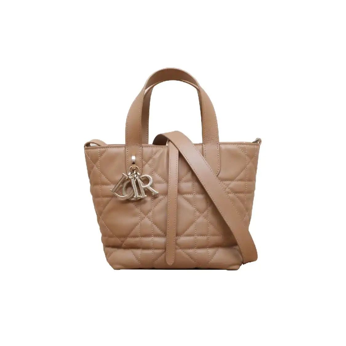 Dior DIOR Toujours Small brown cowhide leather rattan plaid quilted handbag detachabl Size ONE SIZE - 1 Thumbnail