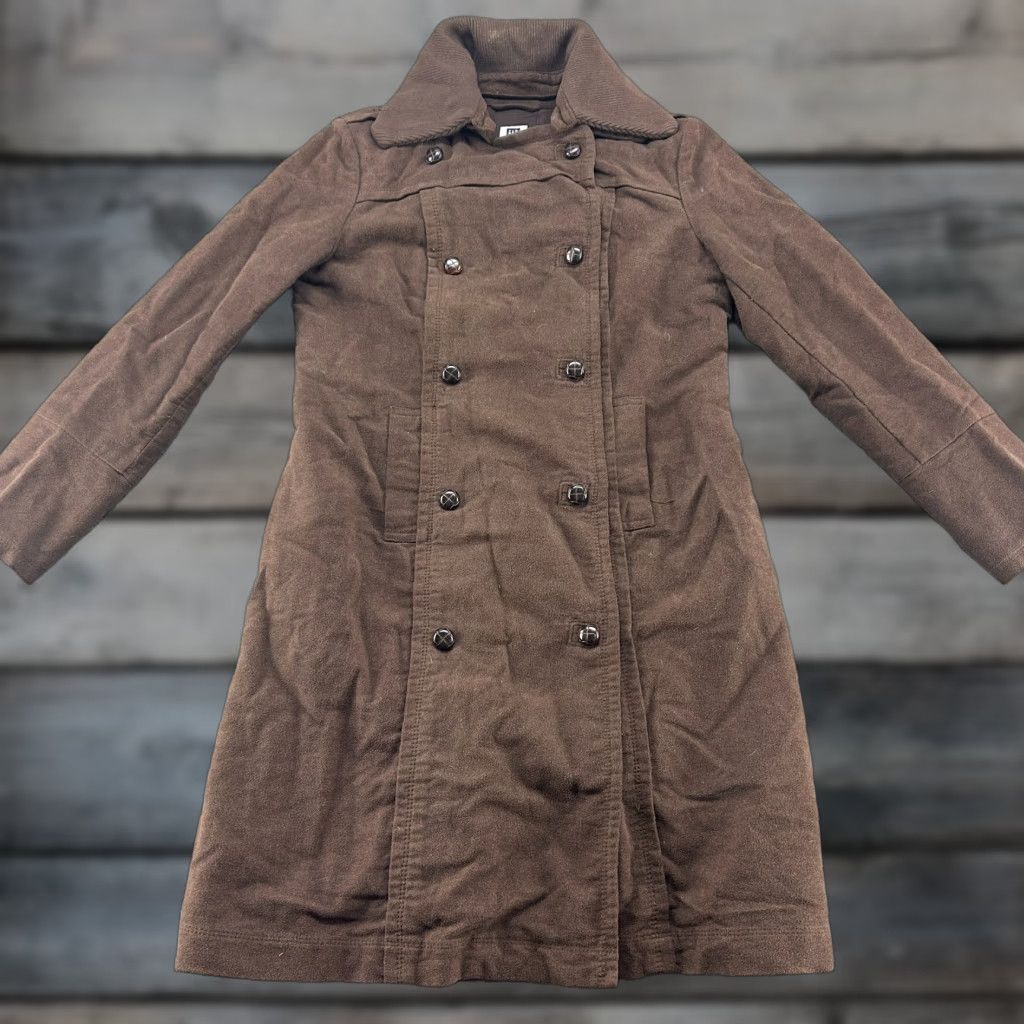 Gap VINTAGE Gap Coat Overcoat Womens Regular Medium Brown Long Trench 90s Pockets Size M / US 6-8 / IT 42-44 - 1 Thumbnail
