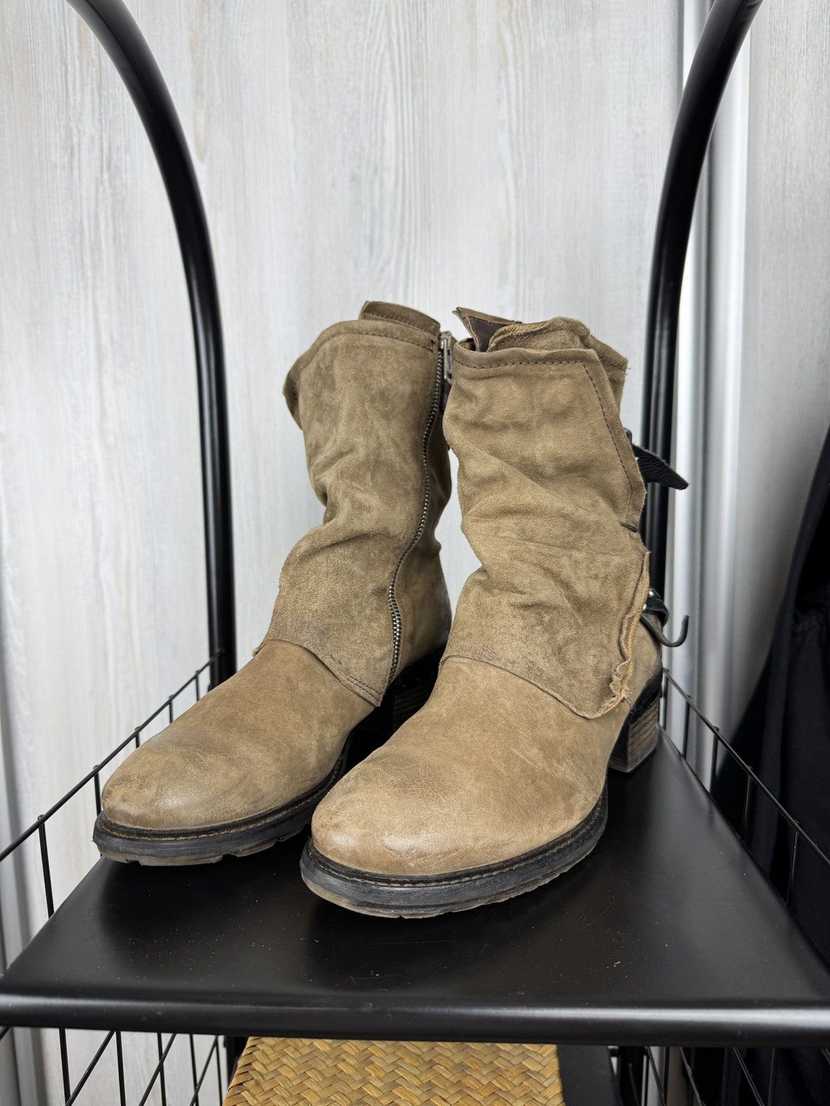 A.S.98 A.S.98 Airstep beige leather suede strap biker boots size 40 Size US 10 / IT 40 - 9 Thumbnail