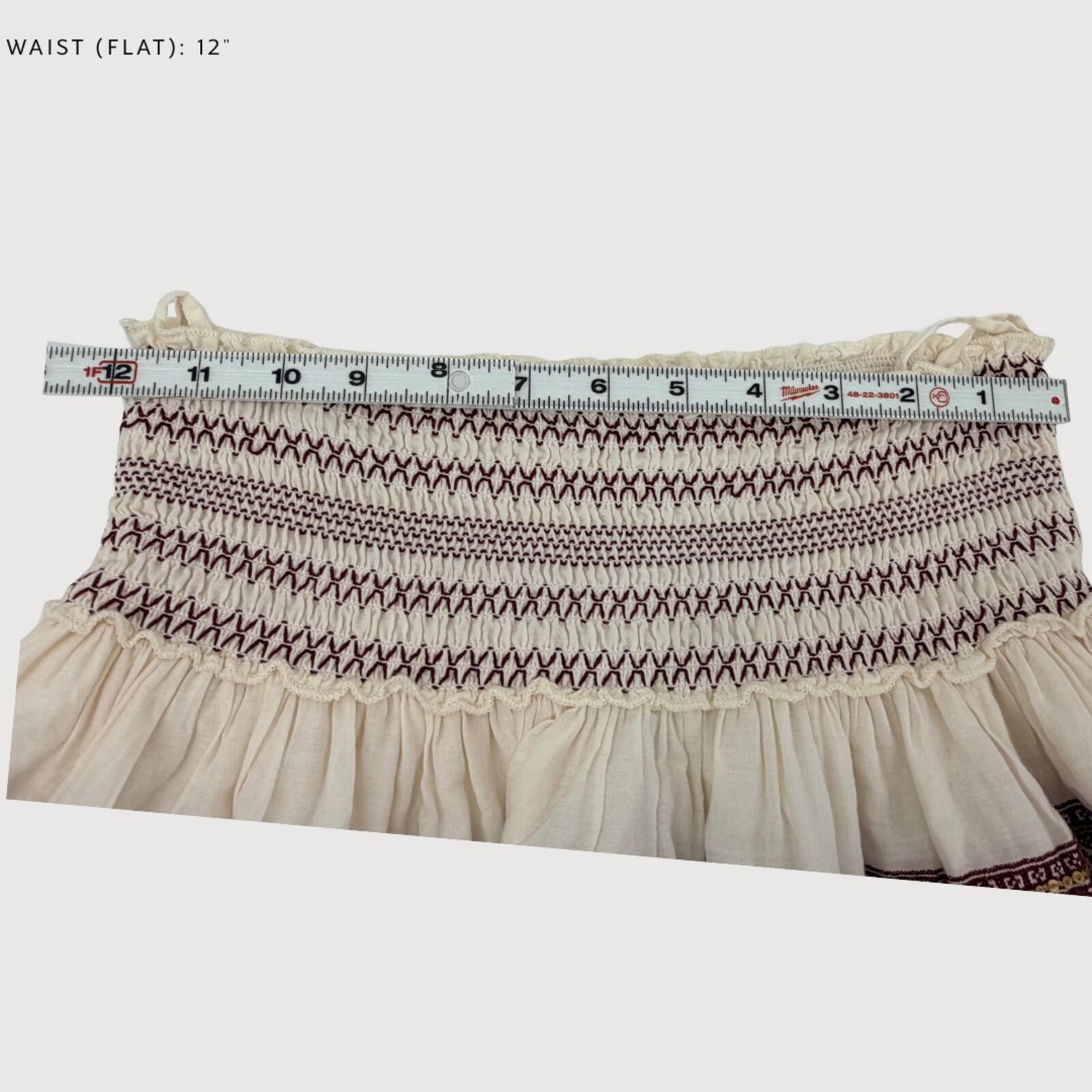 Other LoveShackFancy Embroidered Boho Mini Skirt Cream 0 Size 25" / US 0 / IT 36 - 7 Thumbnail