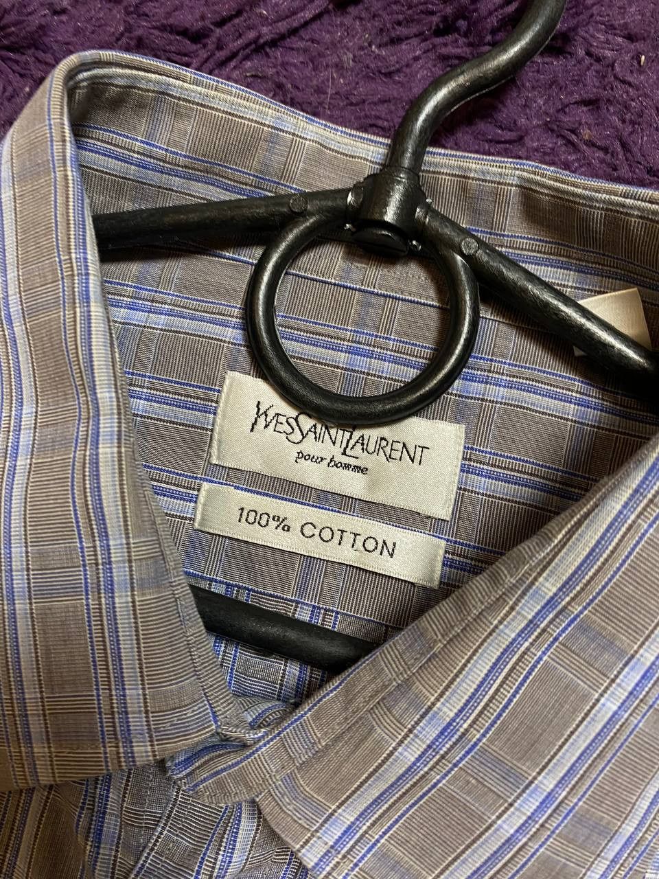 Yves Saint Laurent Y2K gray print shirt Yves Saint Laurent luxury Vintage Size US XL / EU 56 / 4 - 2 Thumbnail