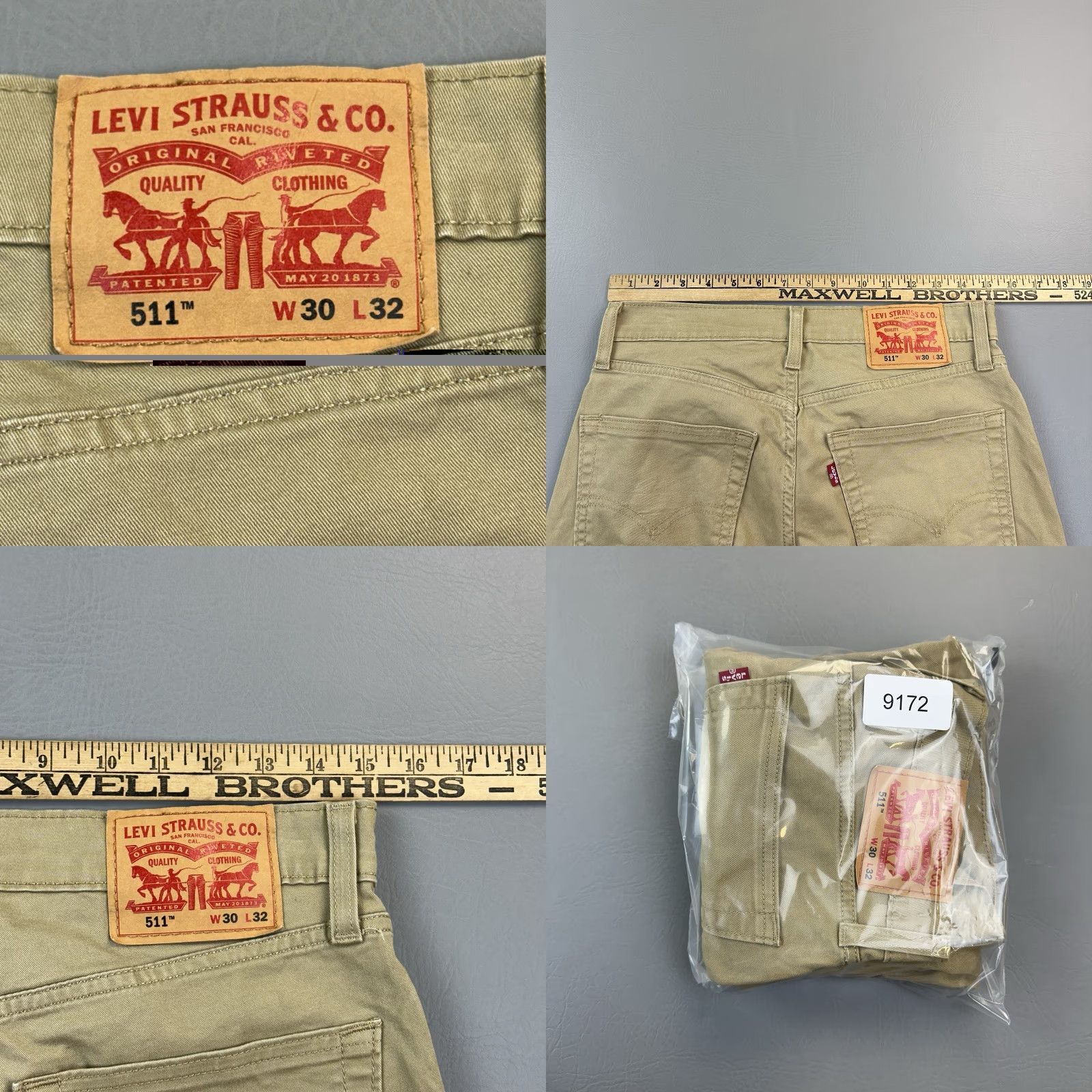 Levi's VINTAGE Levis 511 Pants Mens 30x32 30x31 Beige Slim Fit All Season Tech Stretch Casual Size US 30 / EU 46 - 9 Thumbnail