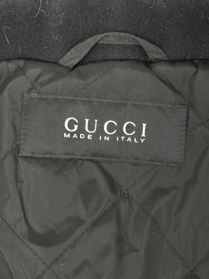 Gucci 2010s Gucci Grey Wool Double-Breasted Contrast Hem Jacket Size US L / EU 52-54 / 3 - 8 Thumbnail