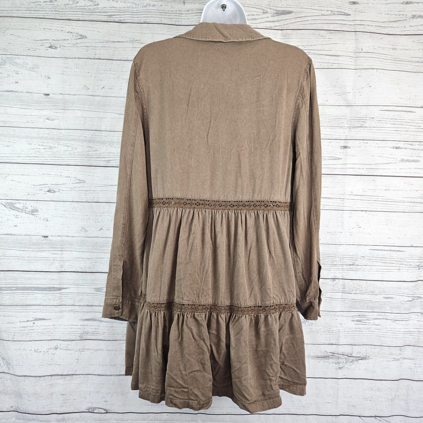 Vintage Knox Rose Womens Jacket Open Front Solid Brown Long Sleeve Rayon Sz Small Size S / US 4 / IT 40 - 3 Thumbnail