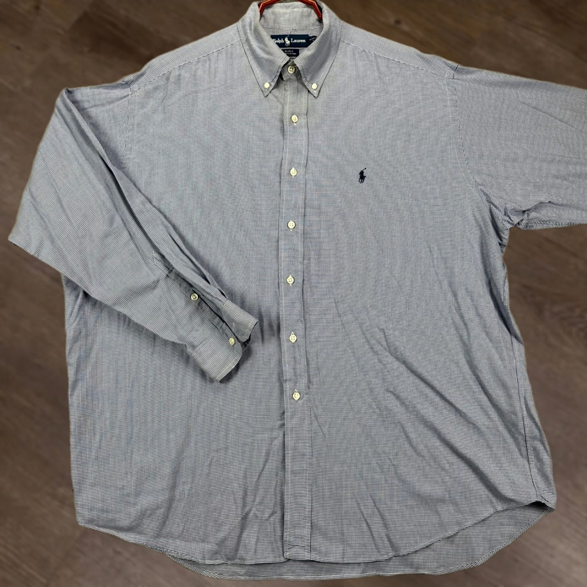 Ralph Lauren Ralph Lauren Blake Shirt Button Down Mens XL Blue Houndstooth Long Sleeve Pony Size US XL / EU 56 / 4 - 1 Thumbnail