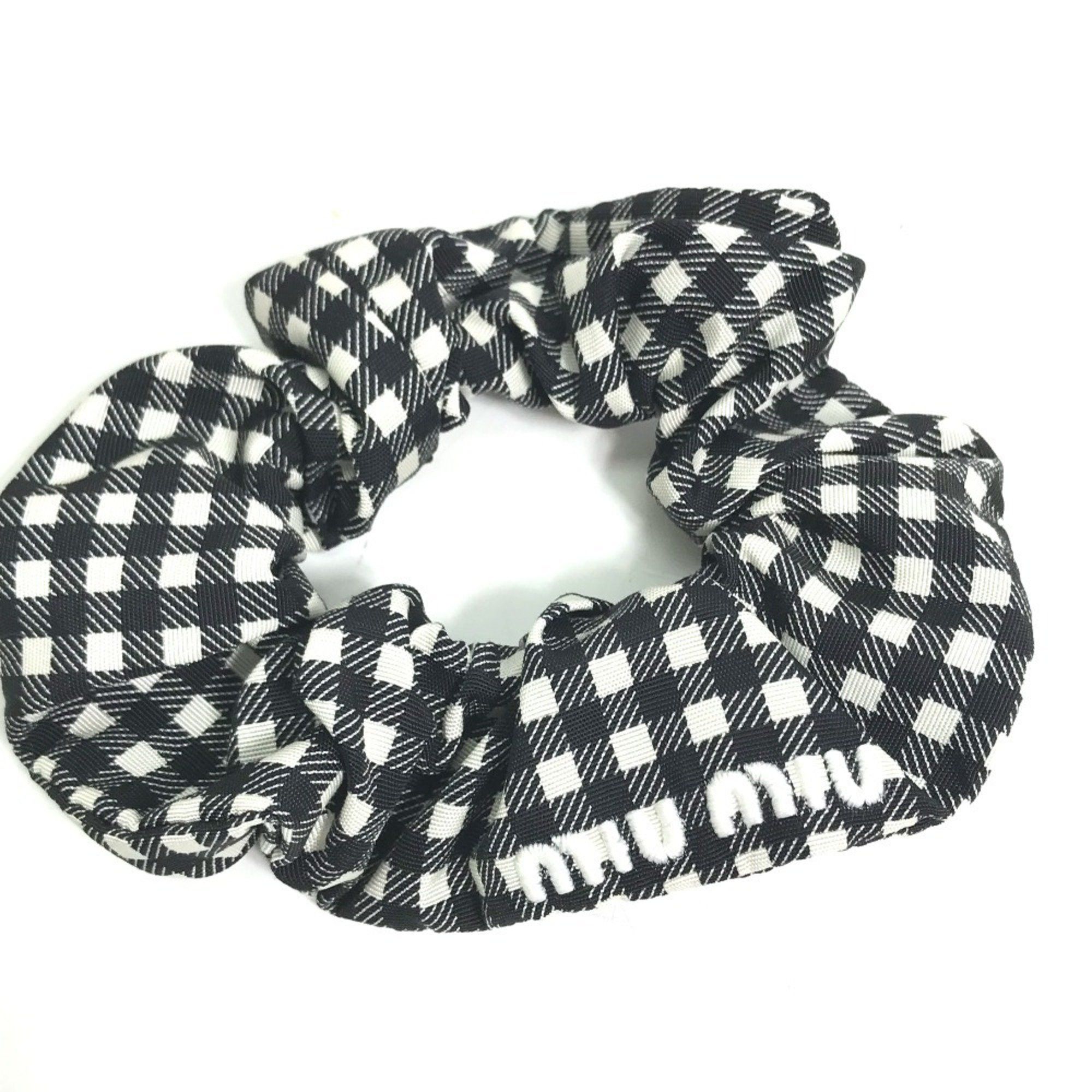 Miu Miu Miu Miu MIU Check Hair Tie Scrunchie Nylon Women display picture 2