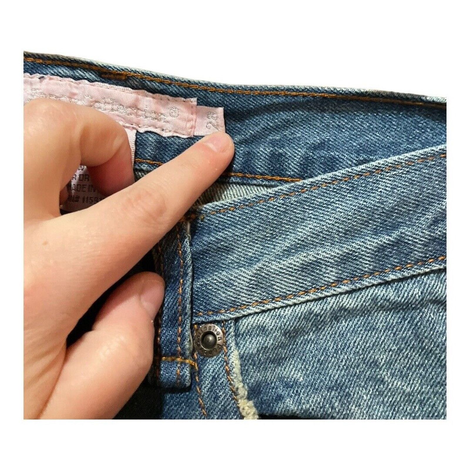 Other Y2K Jeans Women 28 Blue Boot Cut Guitar 100% Cotton Size 28" / US 6 / IT 42 - 3 Thumbnail
