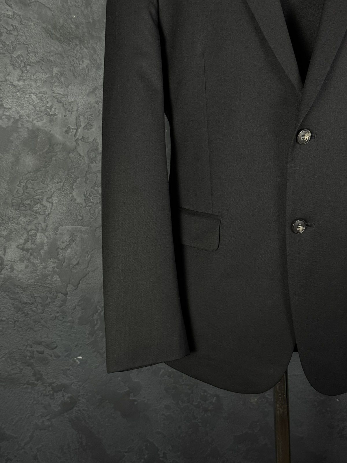 Balmain BALMAIN Paris Navy Wool Blend Slim Fit Black Men’s Suit 46R Size 46R - 6 Thumbnail