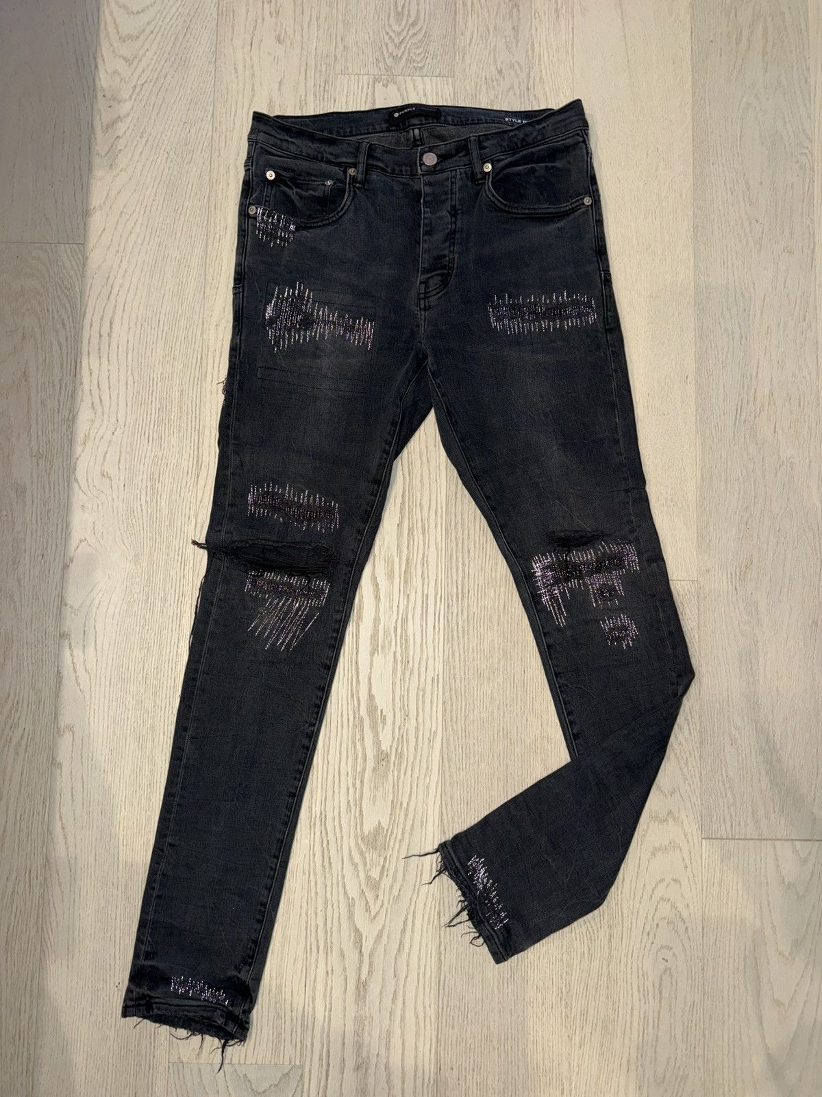 Purple Brand Purple Brand Dark Grey Skinny Jeans Size US 32 / EU 48 - 1 Thumbnail