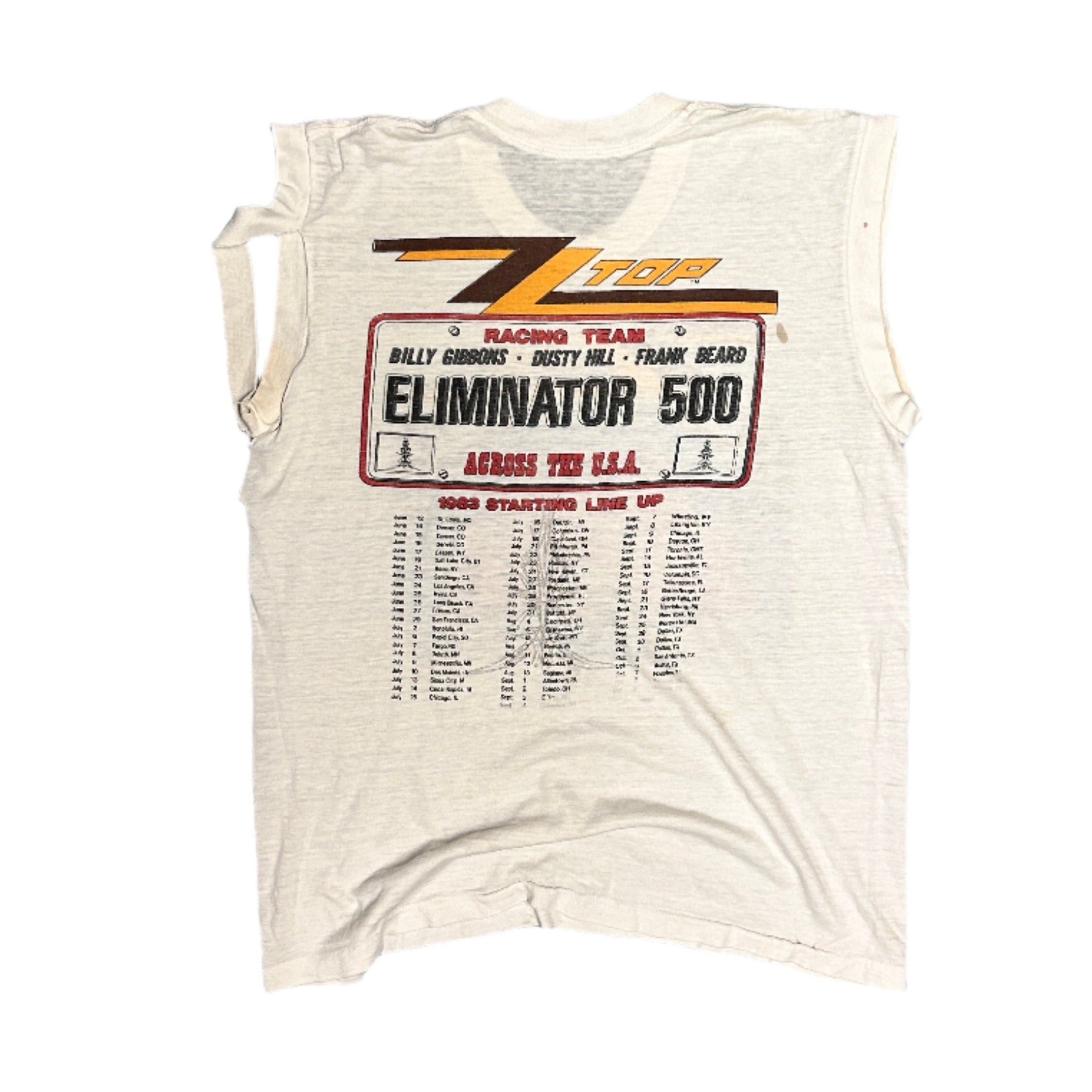 Other Vintage 80s ZZ Top "Eliminator" 1983 Sleeveless Tour T-Shirt Size US M / EU 48-50 / 2 - 2 Thumbnail