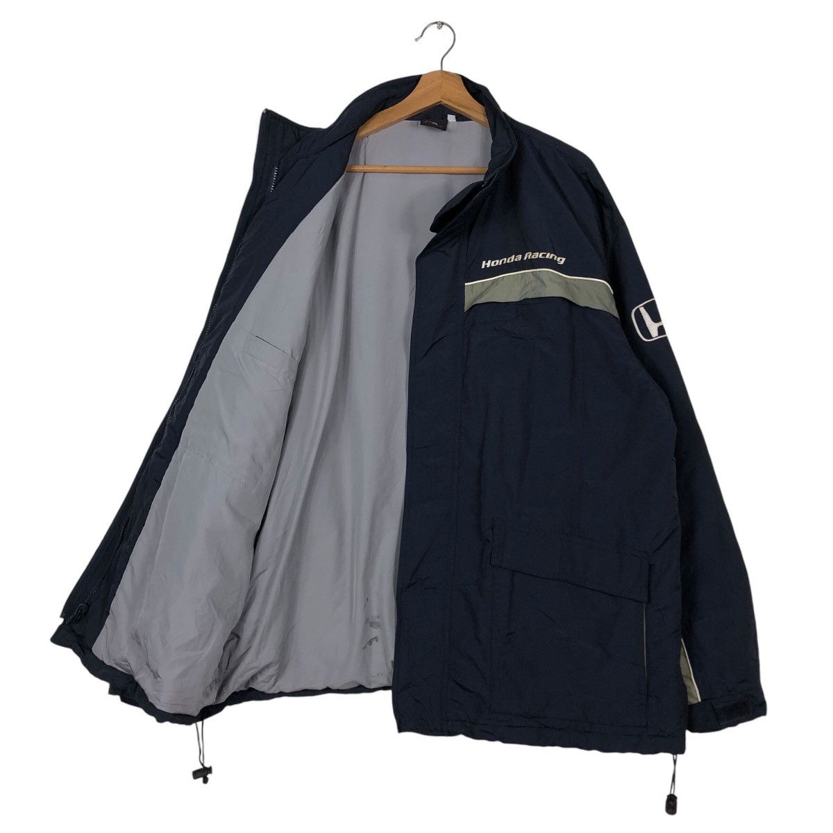 Honda 📌Vintage Biker Racing Bomber Jacket Honda Big Logo Size US L / EU 52-54 / 3 - 12 Thumbnail