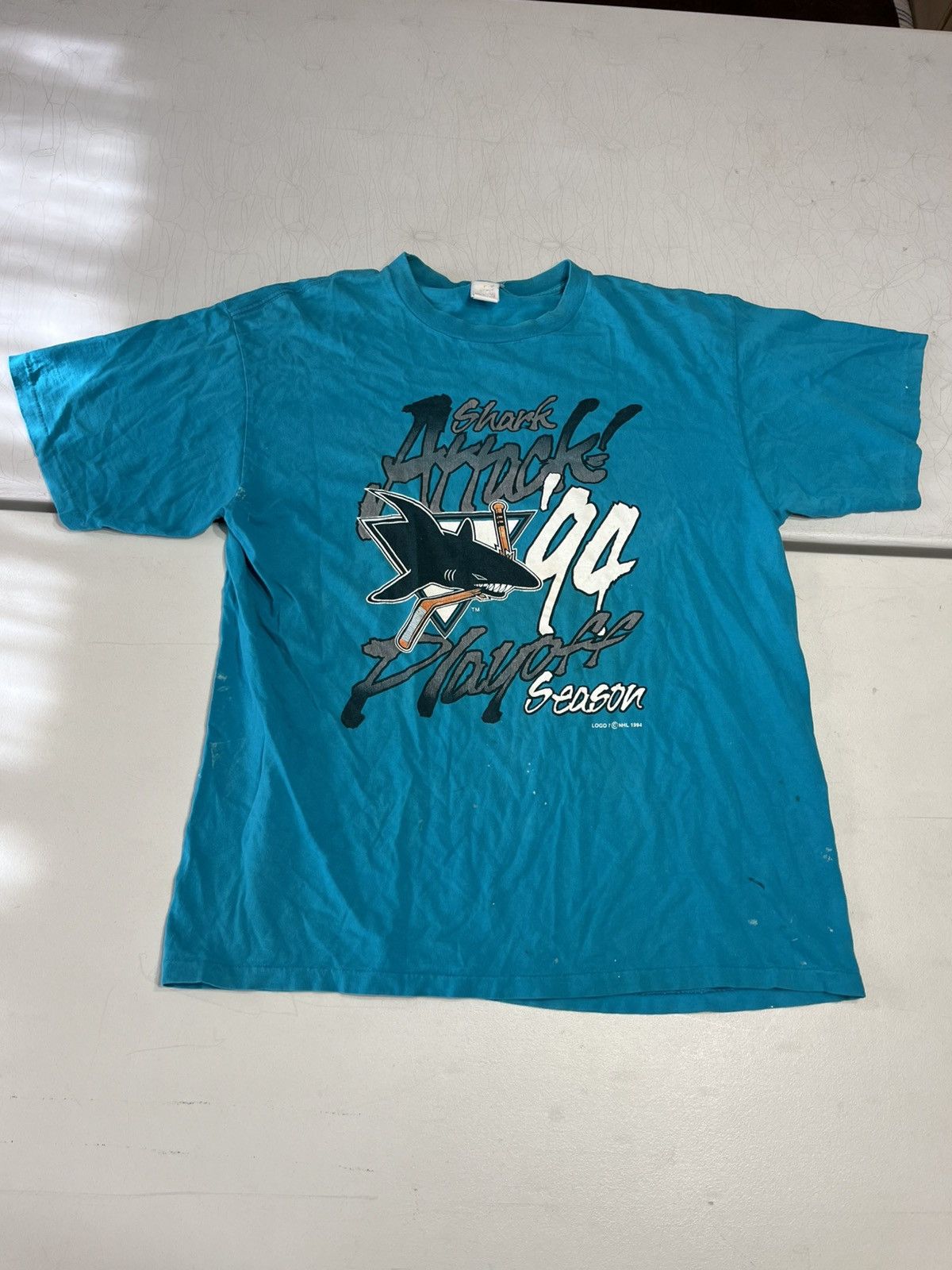 NHL × Vintage Vintage 90s San Jose sharks shirt Size US XL / EU 56 / 4 - 1 Thumbnail