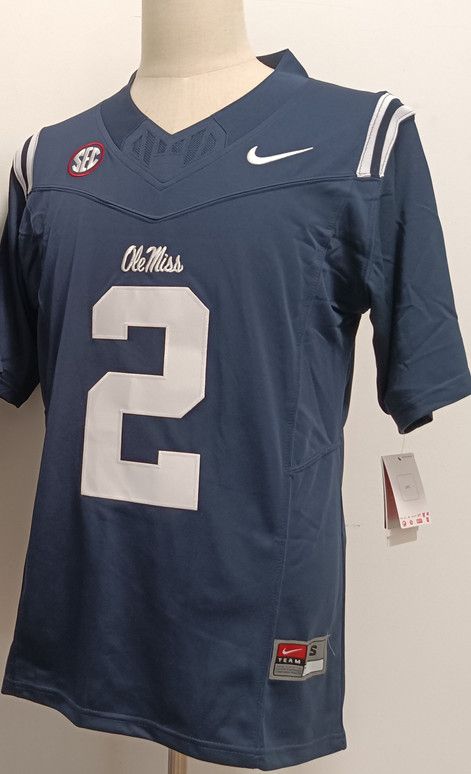 Other Men's Ole Miss Rebels #2 Jaxson Dart Navy Blue Jersey Size US M / EU 48-50 / 2 - 2 Thumbnail