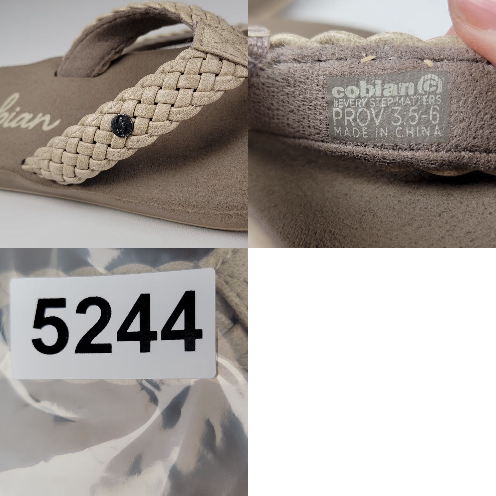 Vintage Cobian Women's Sandal Braided Bounce Flip Flops Slipper 5/6 Cream Size US 5 / IT 35 - 8 Thumbnail