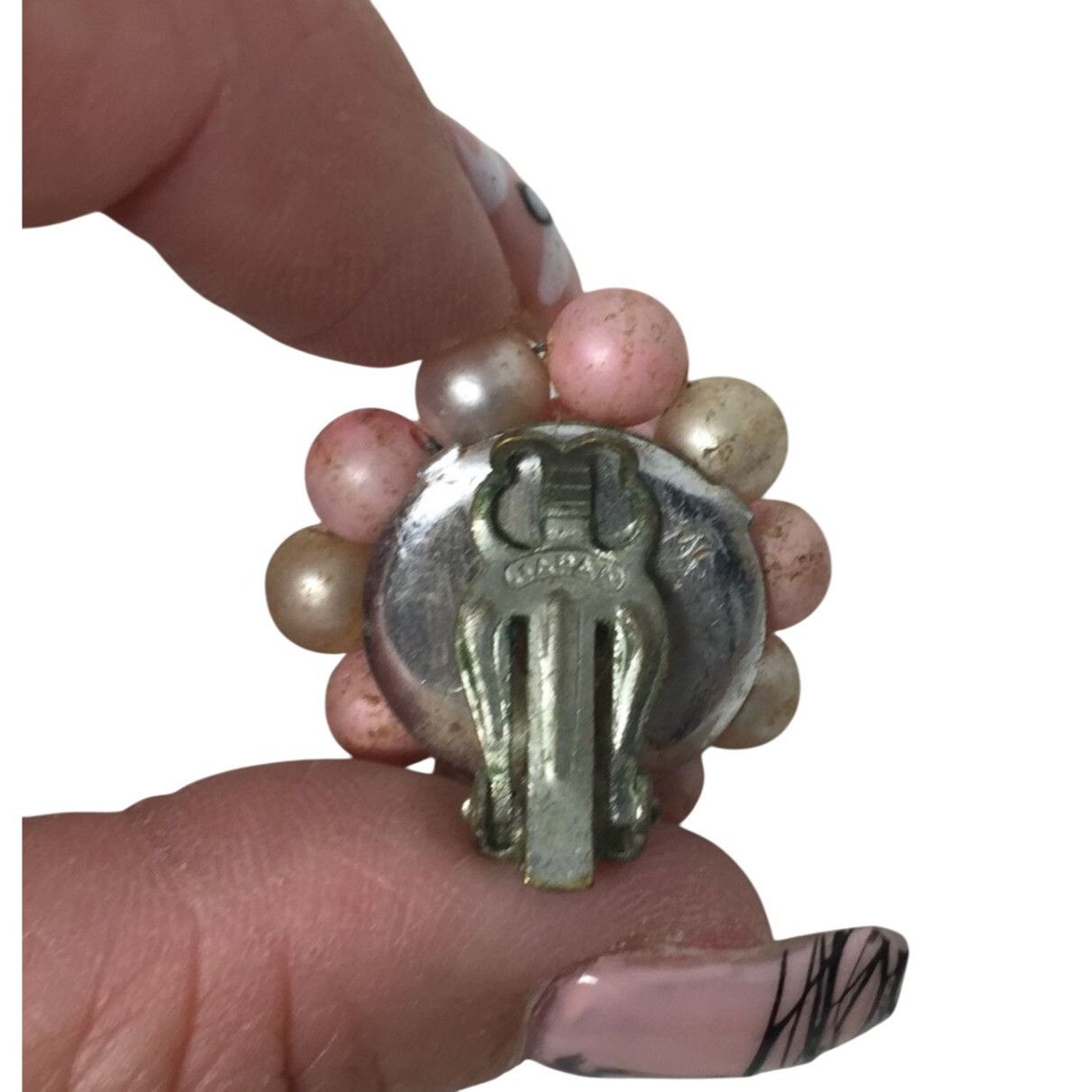 Other Women's Vintage Pink and Silver tone Clip On Cluster Earring Size ONE SIZE - 4 Thumbnail