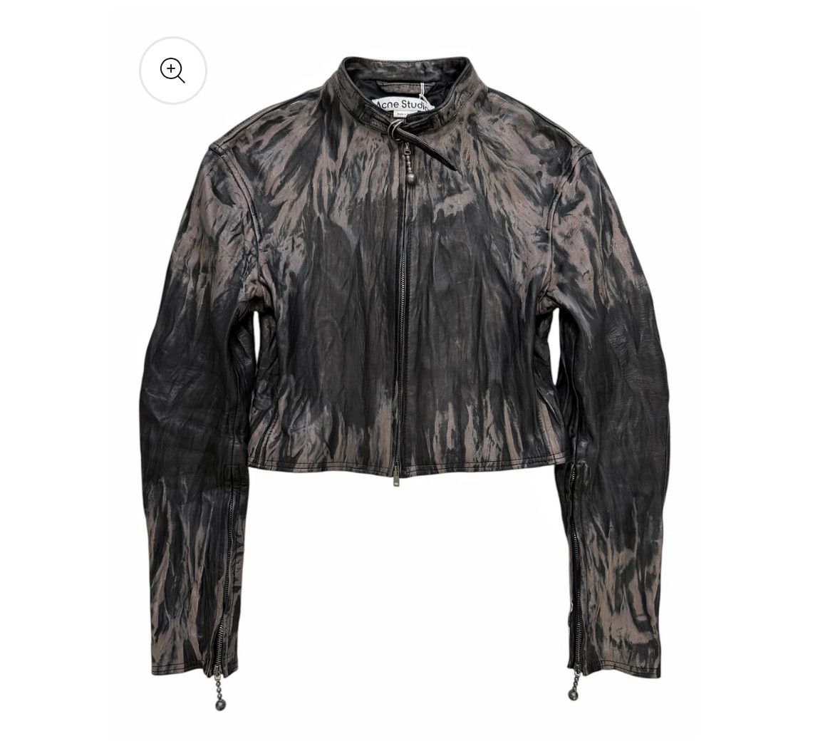 Acne Studios Creased Wrinkle Dye Lambskin Leather Cafe Jacket Size XS / US 0-2 / IT 36-38 - 1 Thumbnail