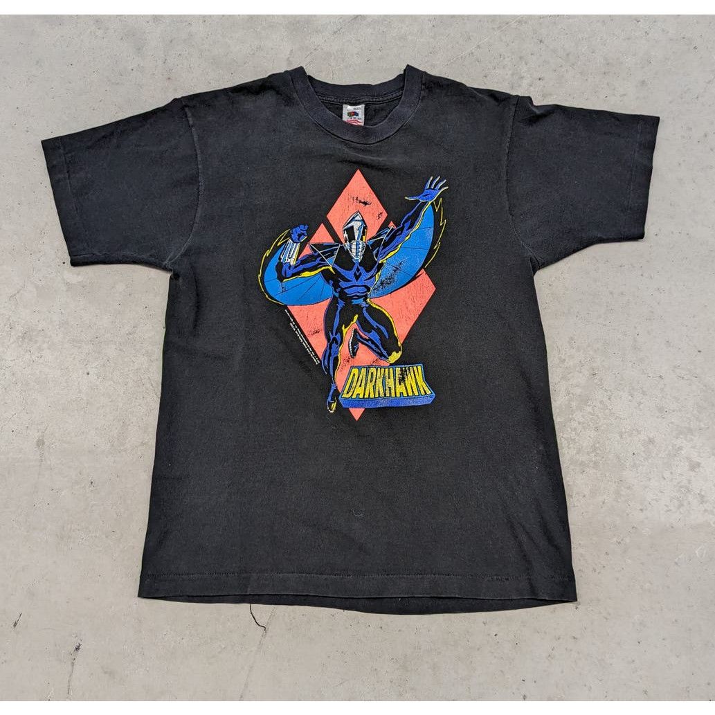 image of Marvel Comics x Vintage 1991 Dark Hawk Comic Images Marvel T-Shirt in Black, Men's (Size Large)