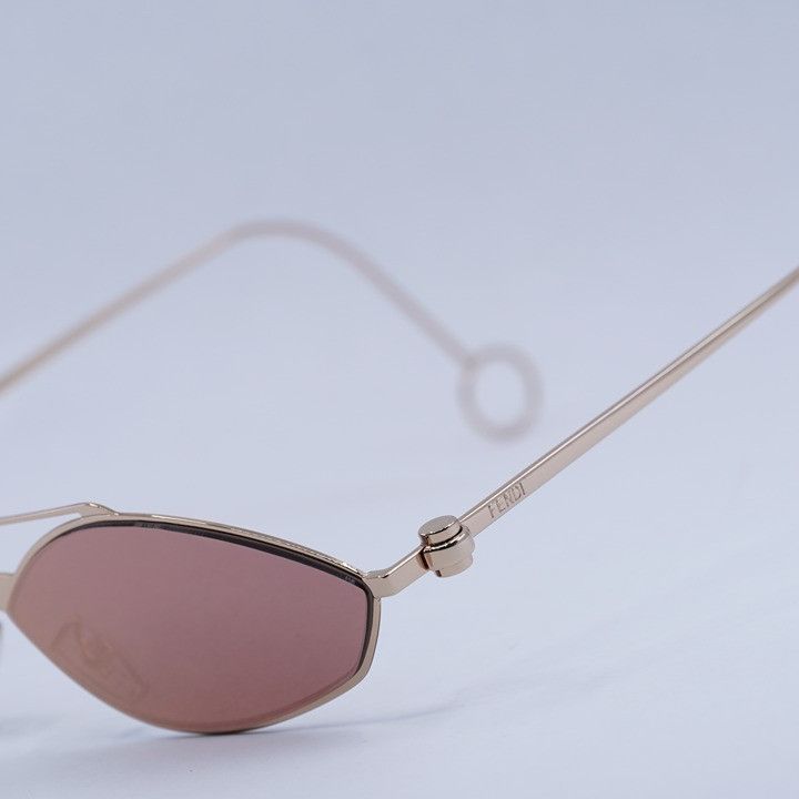 Fendi Fendi FE40114U-Y 33U Sunglasses Gold with Chain Oval Frame Size ONE SIZE - 3 Thumbnail