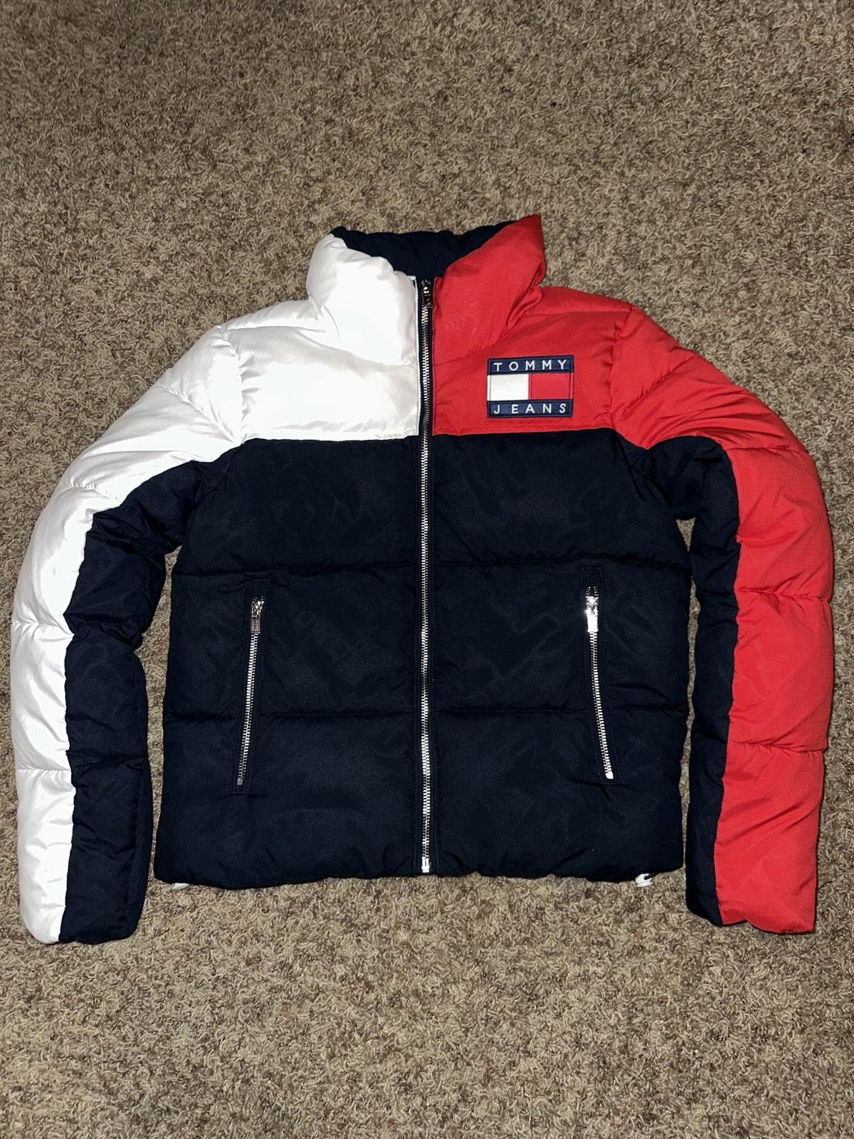 Tommy Hilfiger Womens Tommy Hilfigure Colorblocking Full-Zip Puffer Jacket Size XS / US 0-2 / IT 36-38 - 1 Thumbnail