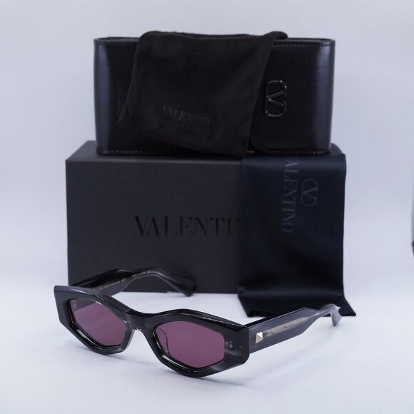 Valentino Valentino V-TRE VLS-101A Sunglasses Shiny Black Cat Eye Size ONE SIZE - 11 Thumbnail