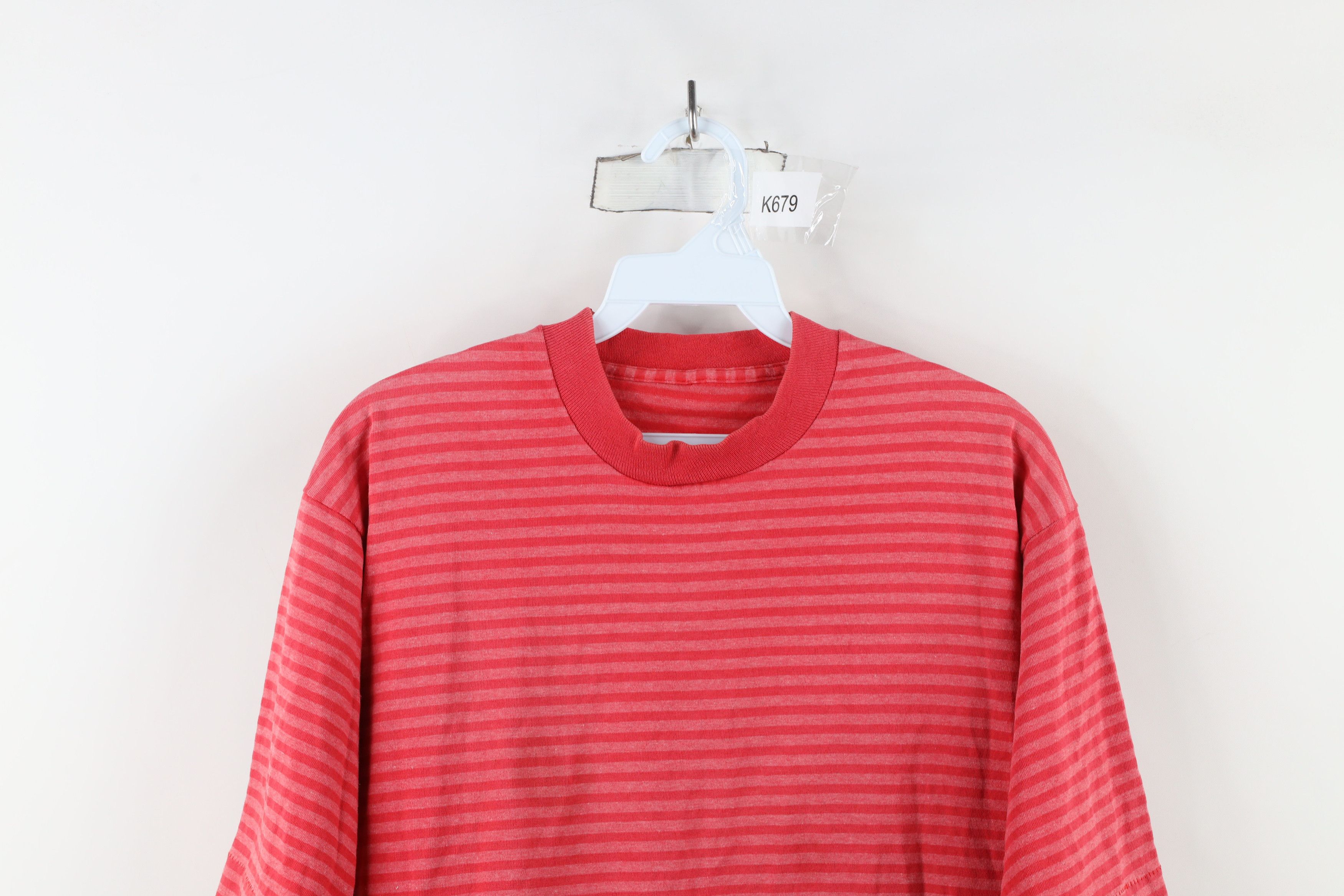 Vintage Vintage 90s Streetwear Blank Striped Short Sleeve T-Shirt Size US M / EU 48-50 / 2 - 2 Thumbnail